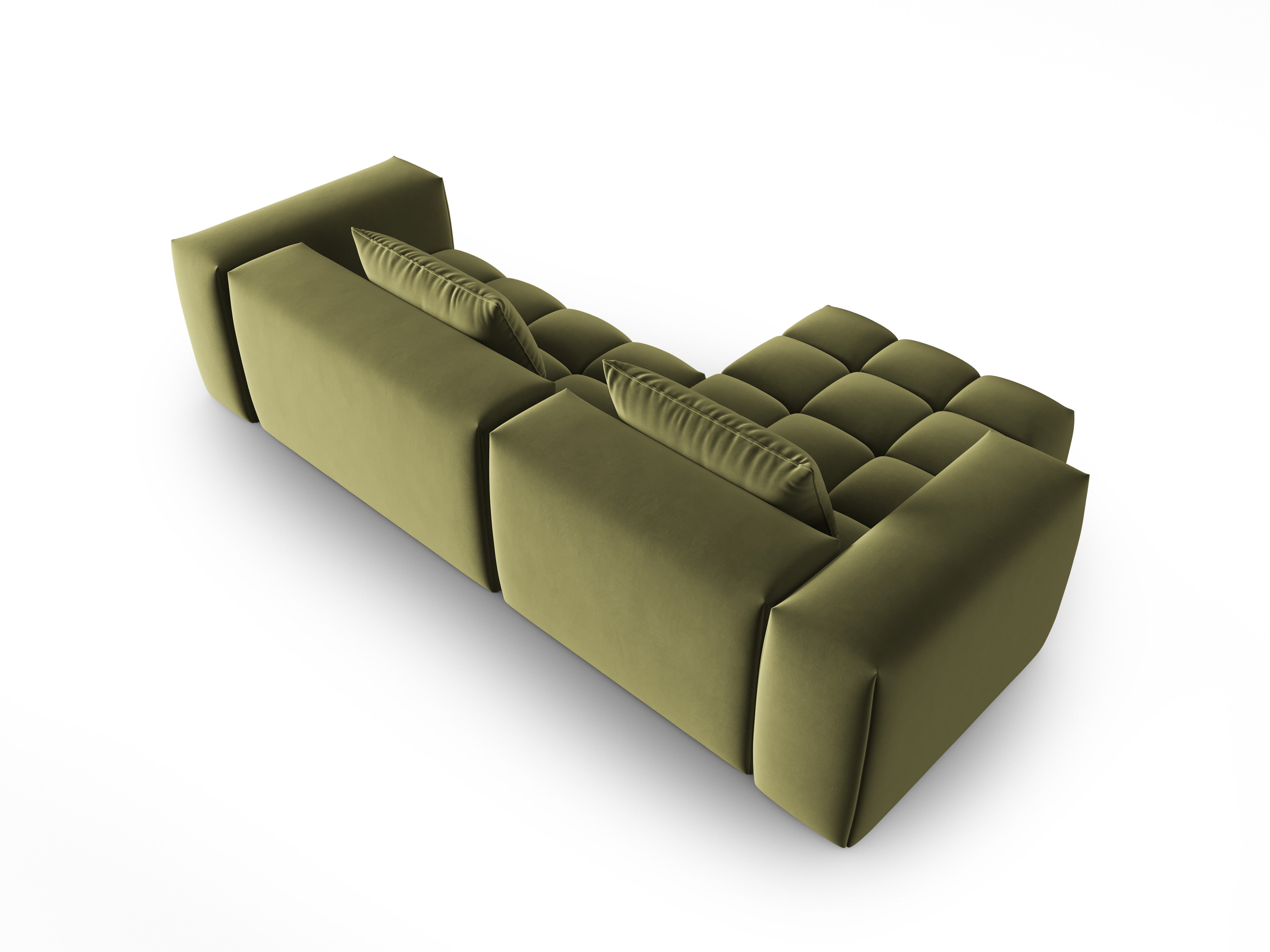 Samt-Ecksofa 3-sitzig links VERONA hellgrün