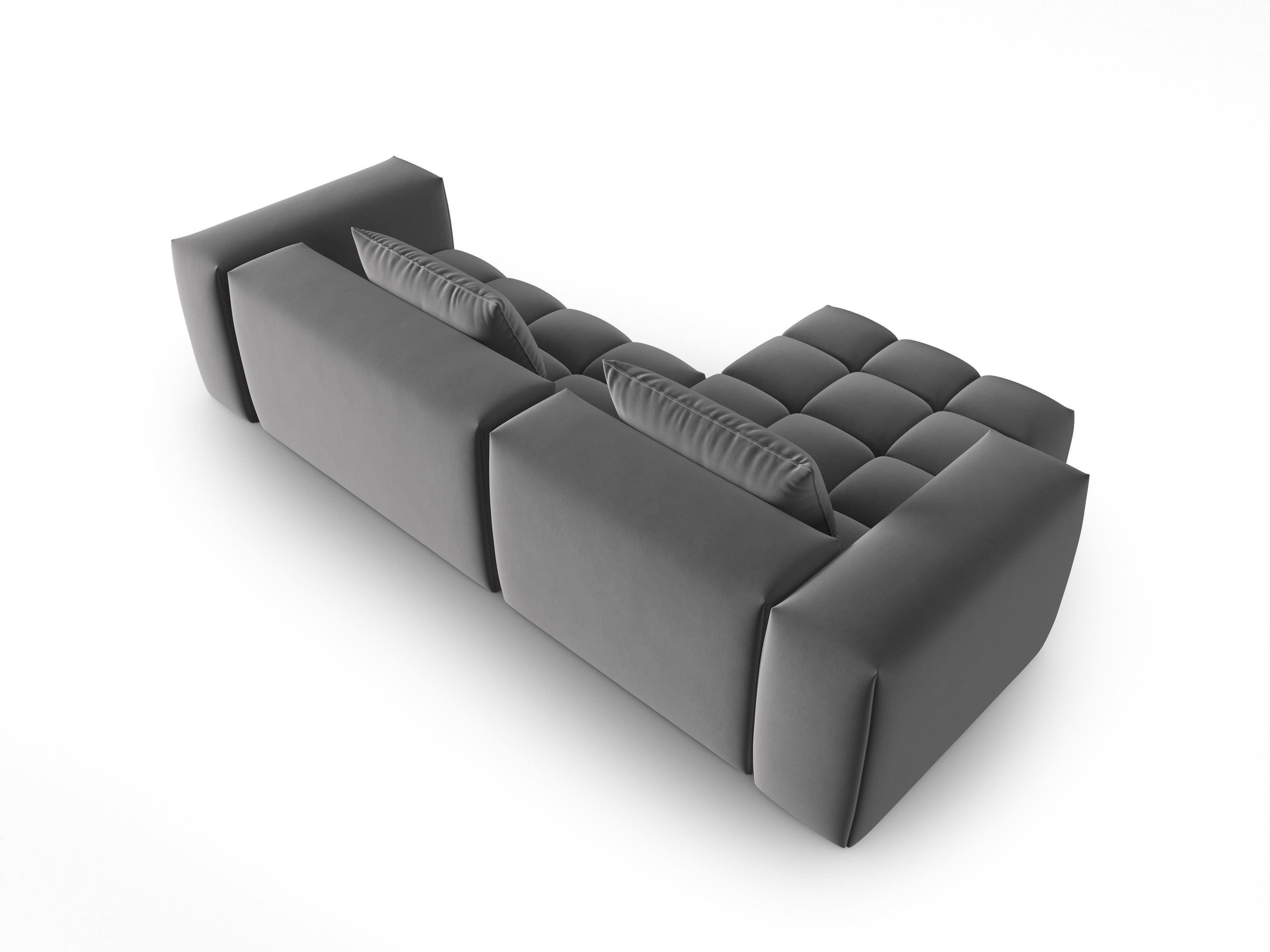 Samt-Ecksofa 3-sitzig links VERONA grau
