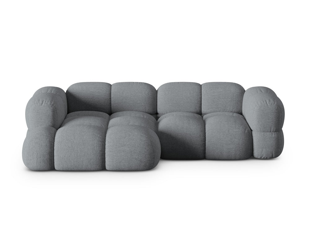 3-sitziger linker Ecksofa LORETTO grau-blau