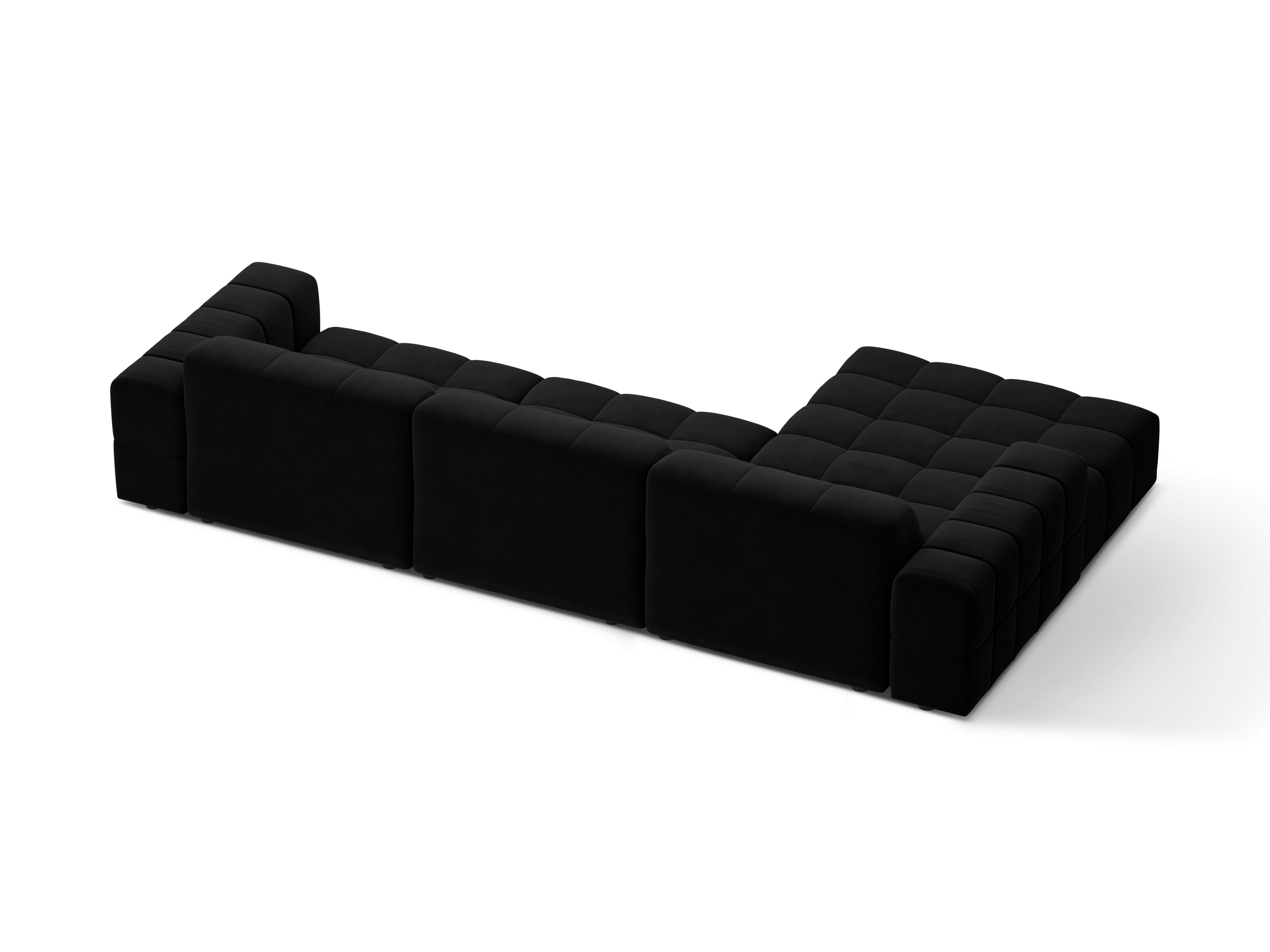 Linkshänder Samt 4-Sitzer Chicago Black