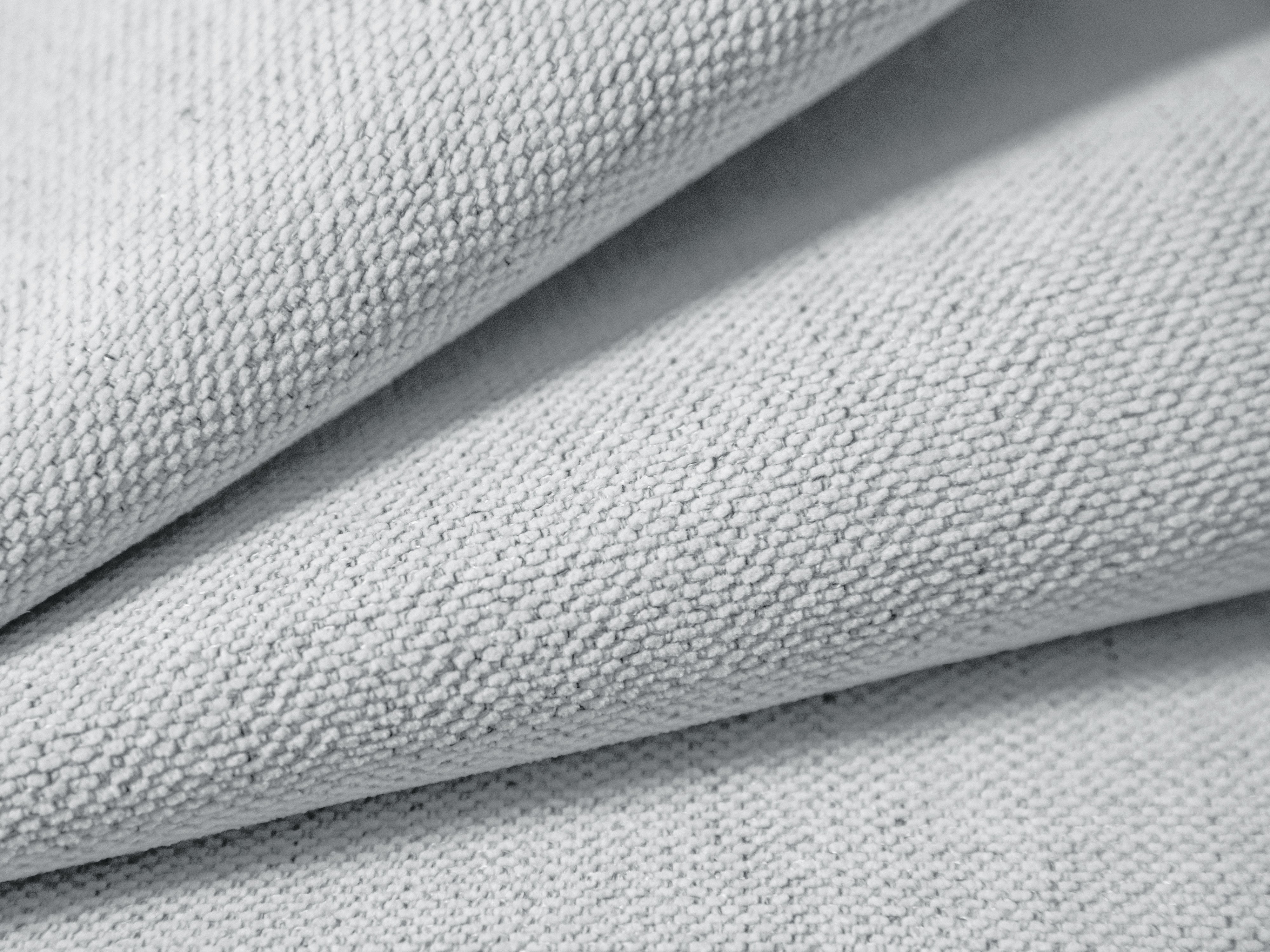 Linksseitiges 3-Sitzer-Sofa CAMPI hellgraues Chenille