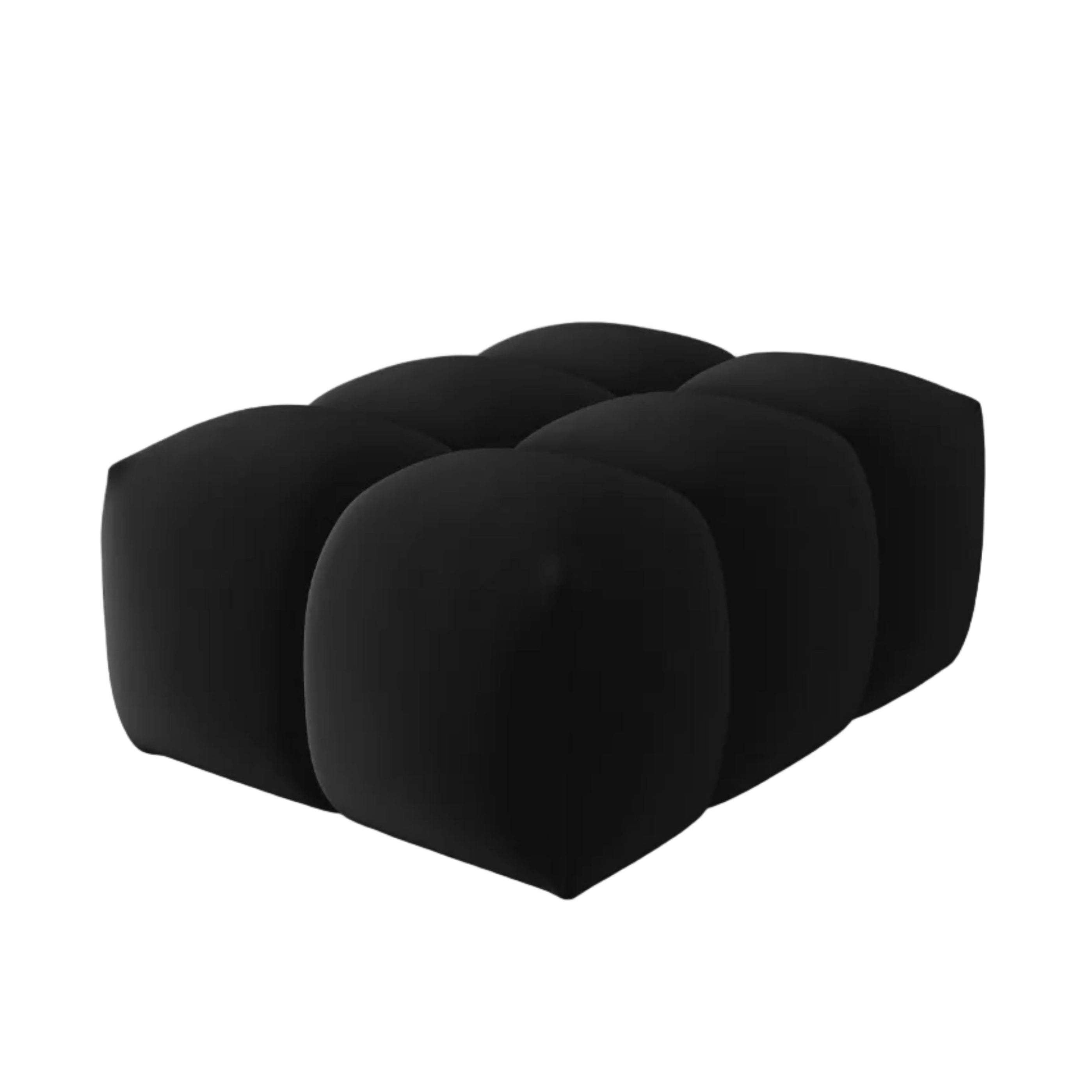 Samt Pouf VERONA schwarz