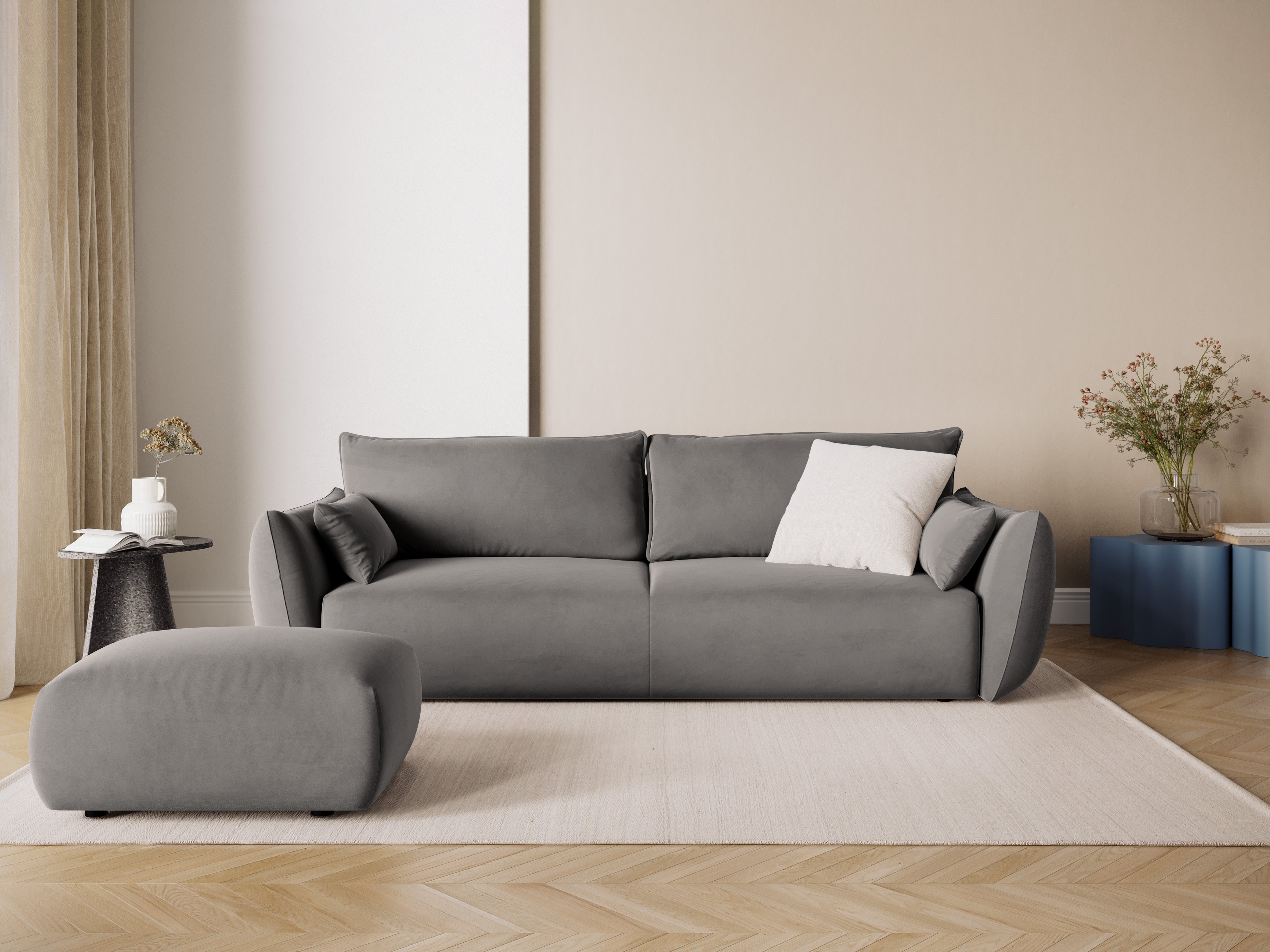 Samtpouf MATERA grau