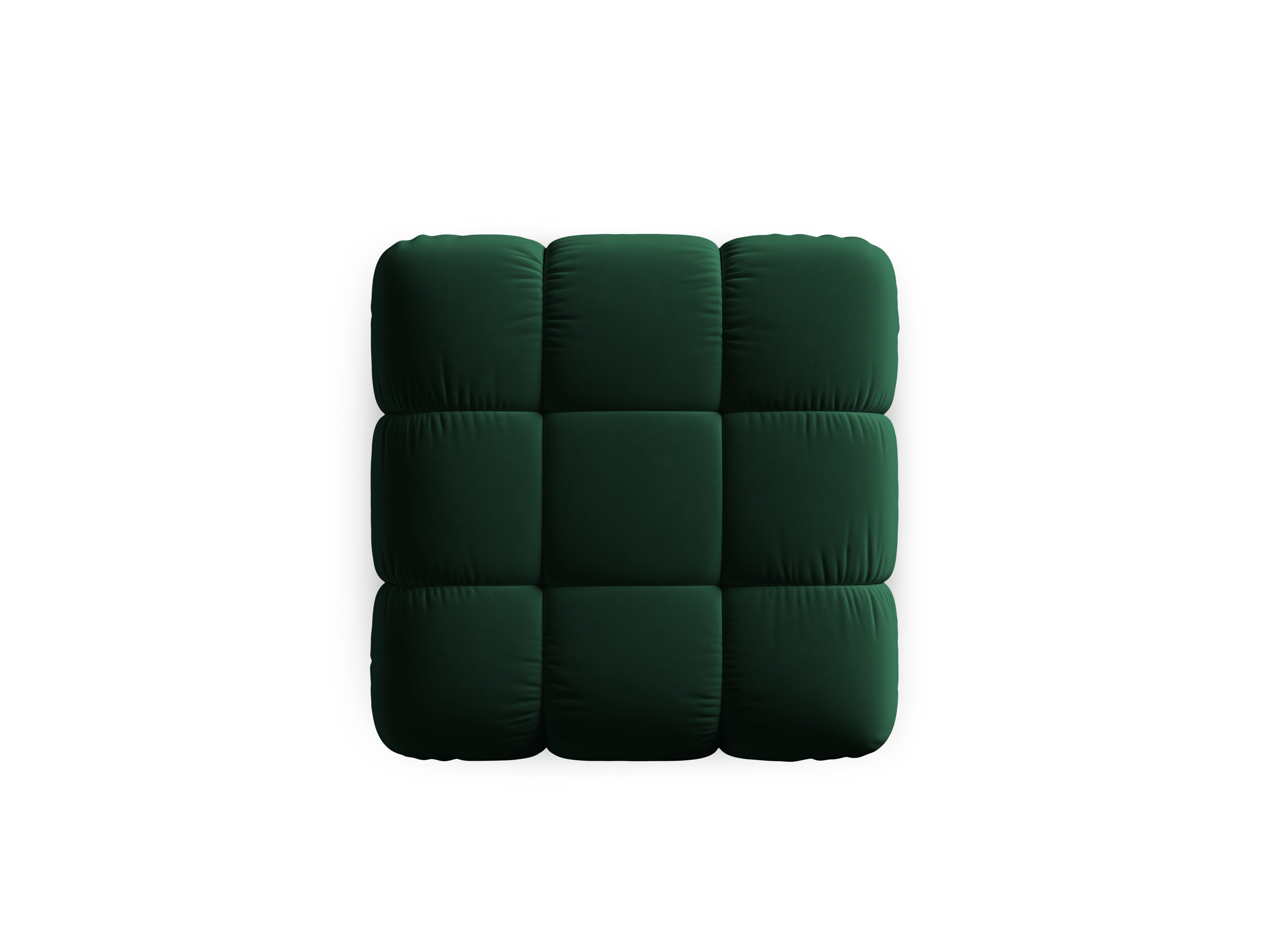 CORTINA Velvet Pouf in Bottle Green