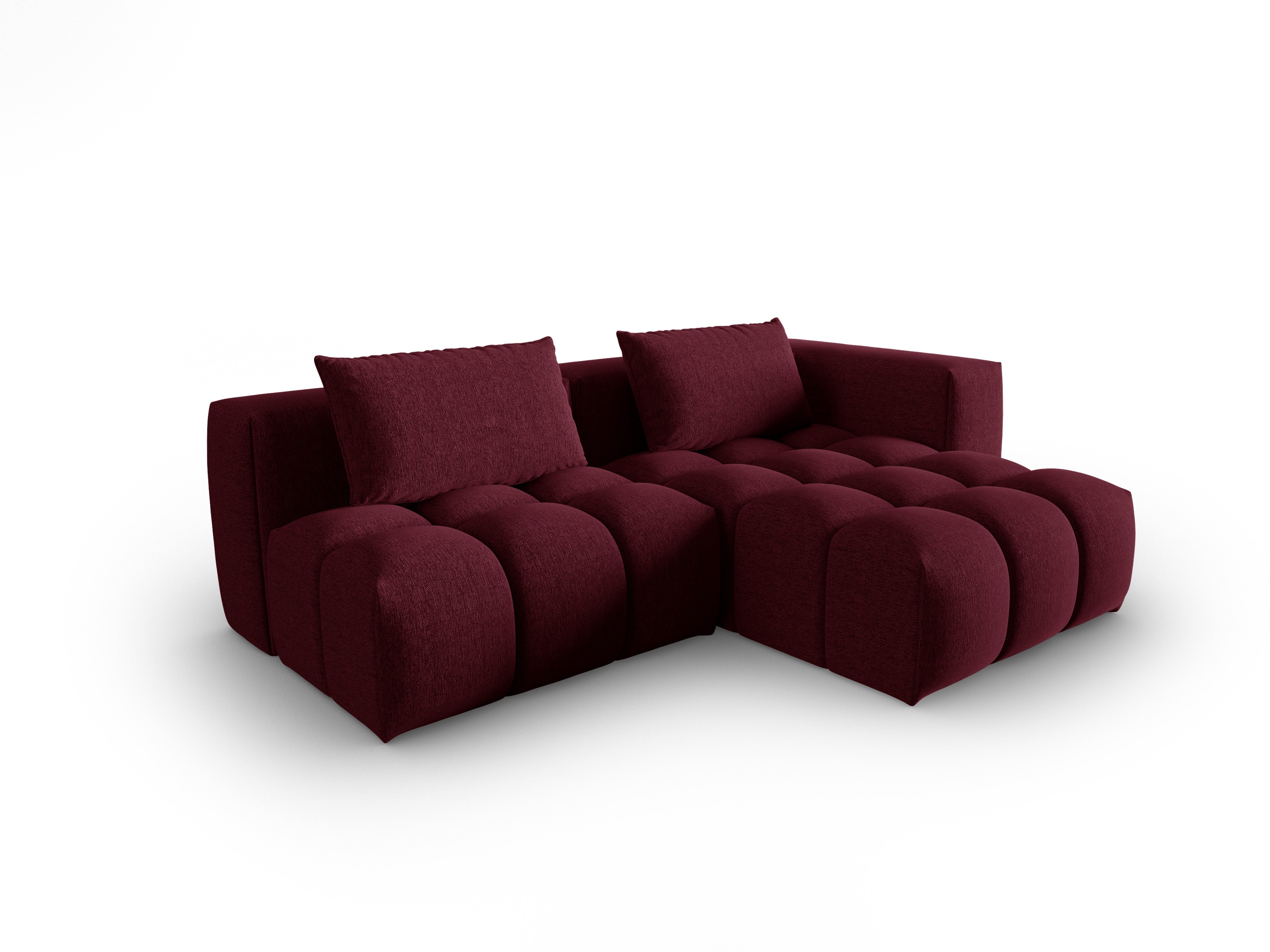 3-sitziges offenes Ecksofa VERONA in Burgunderrot