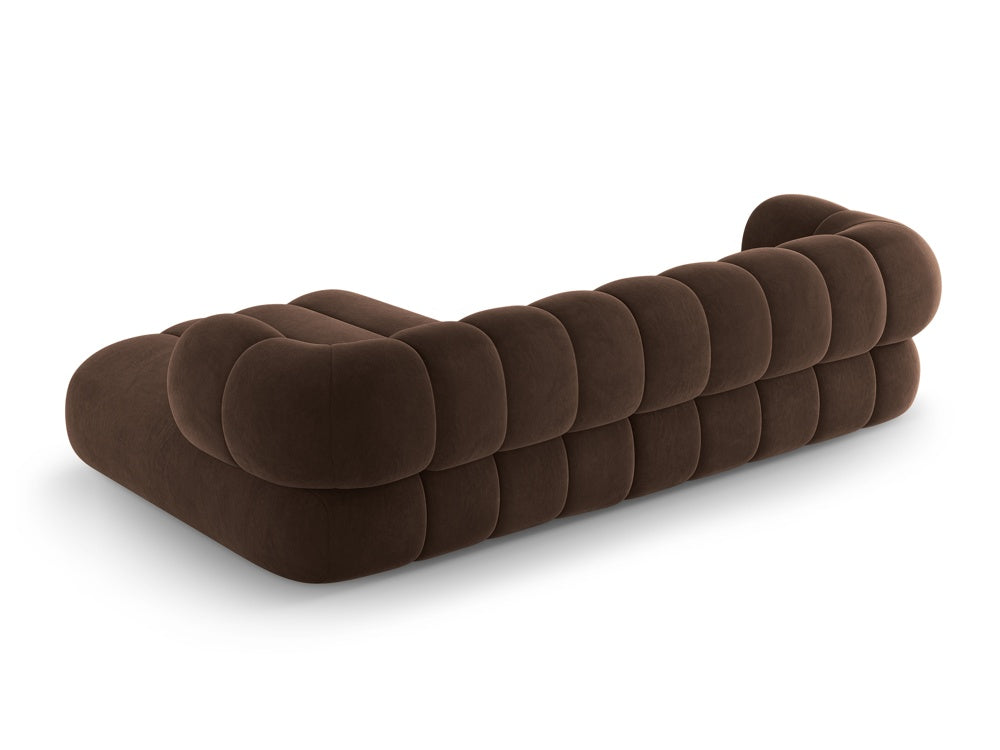 Samt-Ecksofa für 5 Personen rechts KOGE schokoladenbraun