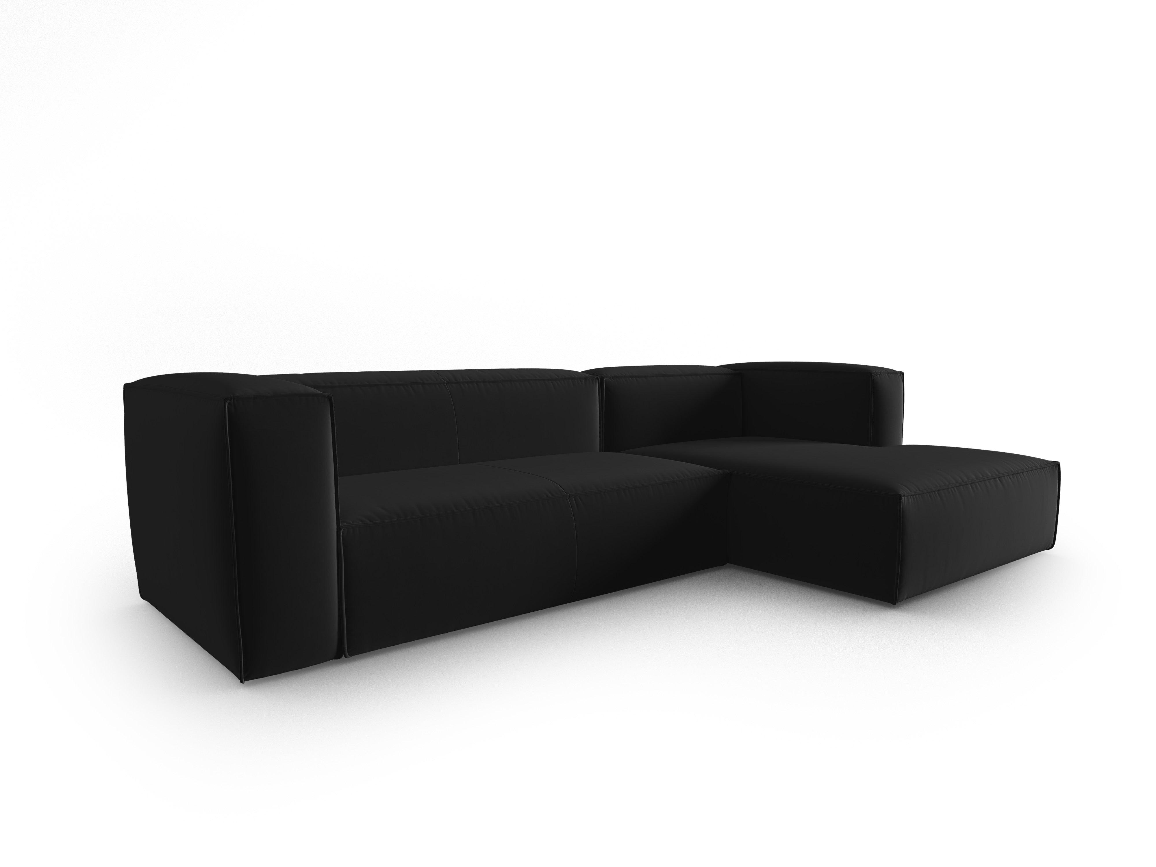 Ecksofa Samt 4-Sitzer rechts MACKAY schwarz