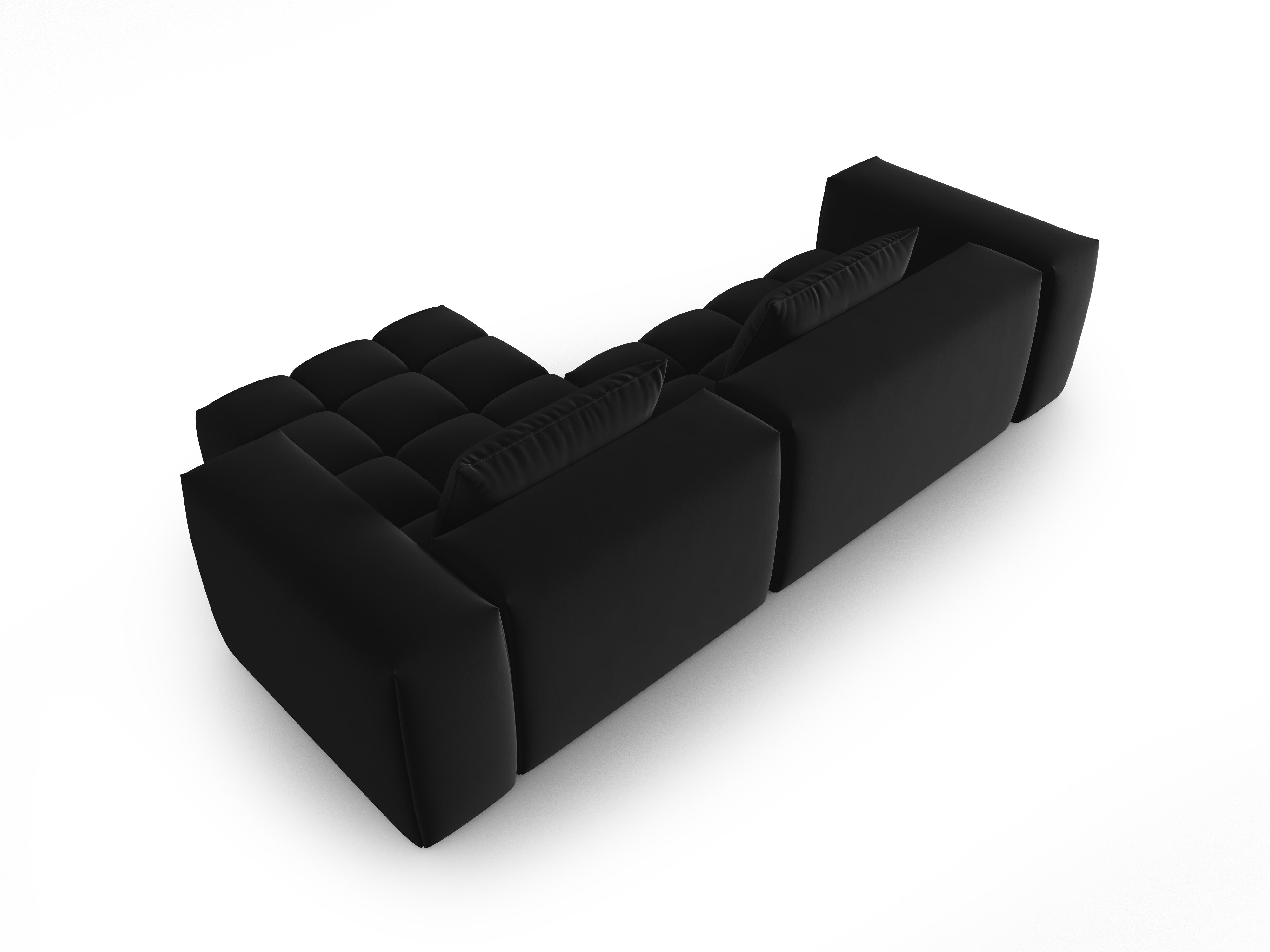 Samt-Ecksofa 3-sitzig rechts VERONA schwarz