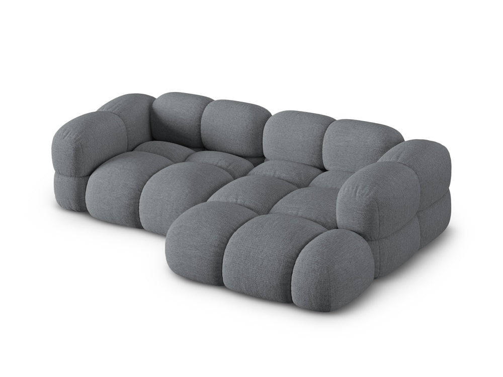 Dreisitzer-Ecksofa rechts LORETTO grau-blau
