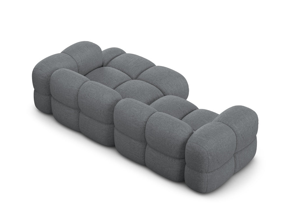 Dreisitzer-Ecksofa rechts LORETTO grau-blau