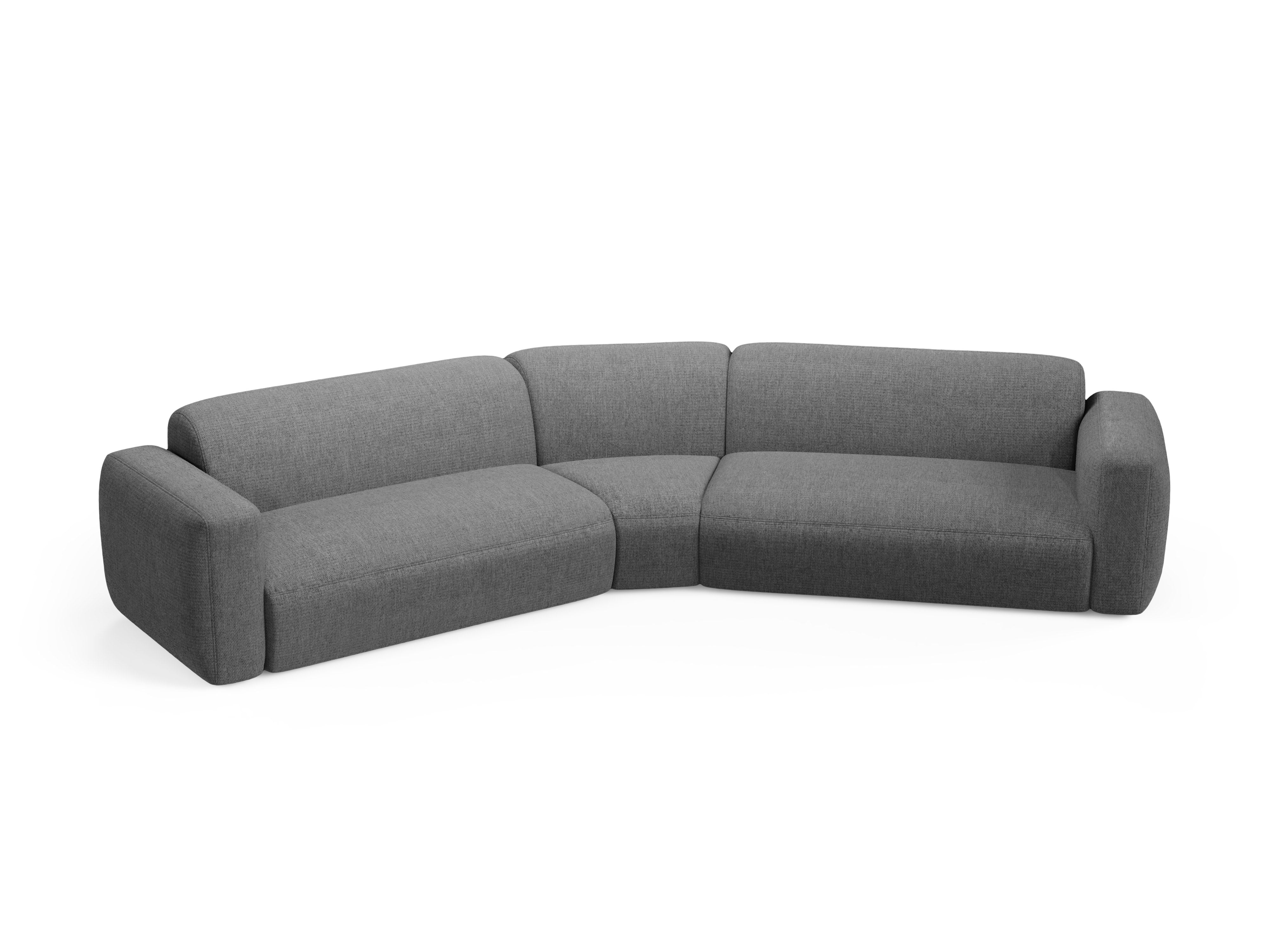 Symmetrische Eckcouch STRINO graues Chenille