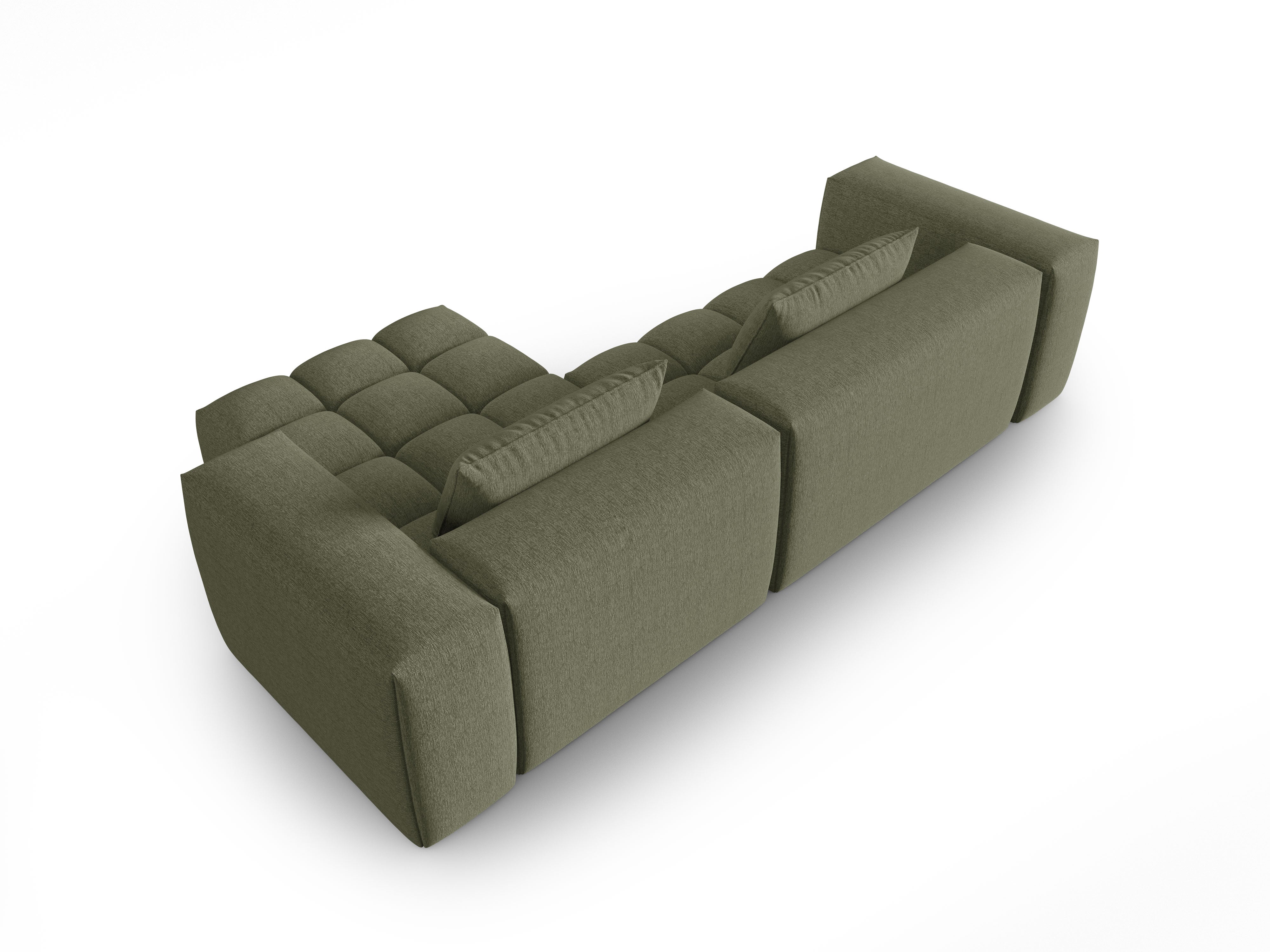 Right-facing 3-seater corner sofa VERONA olive