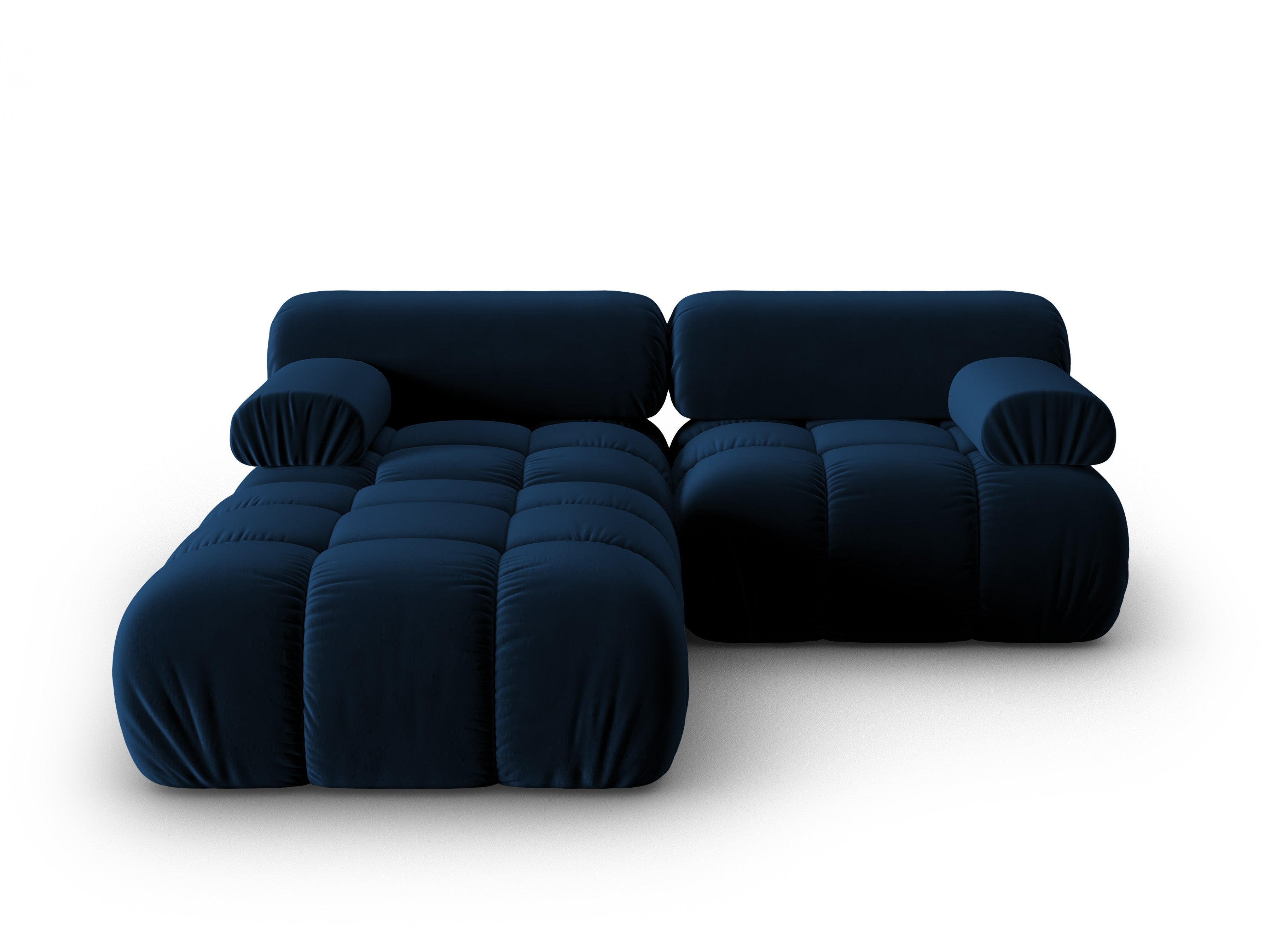 Velvet Corner Sofa for 3 People CORTINA in Royal Blue