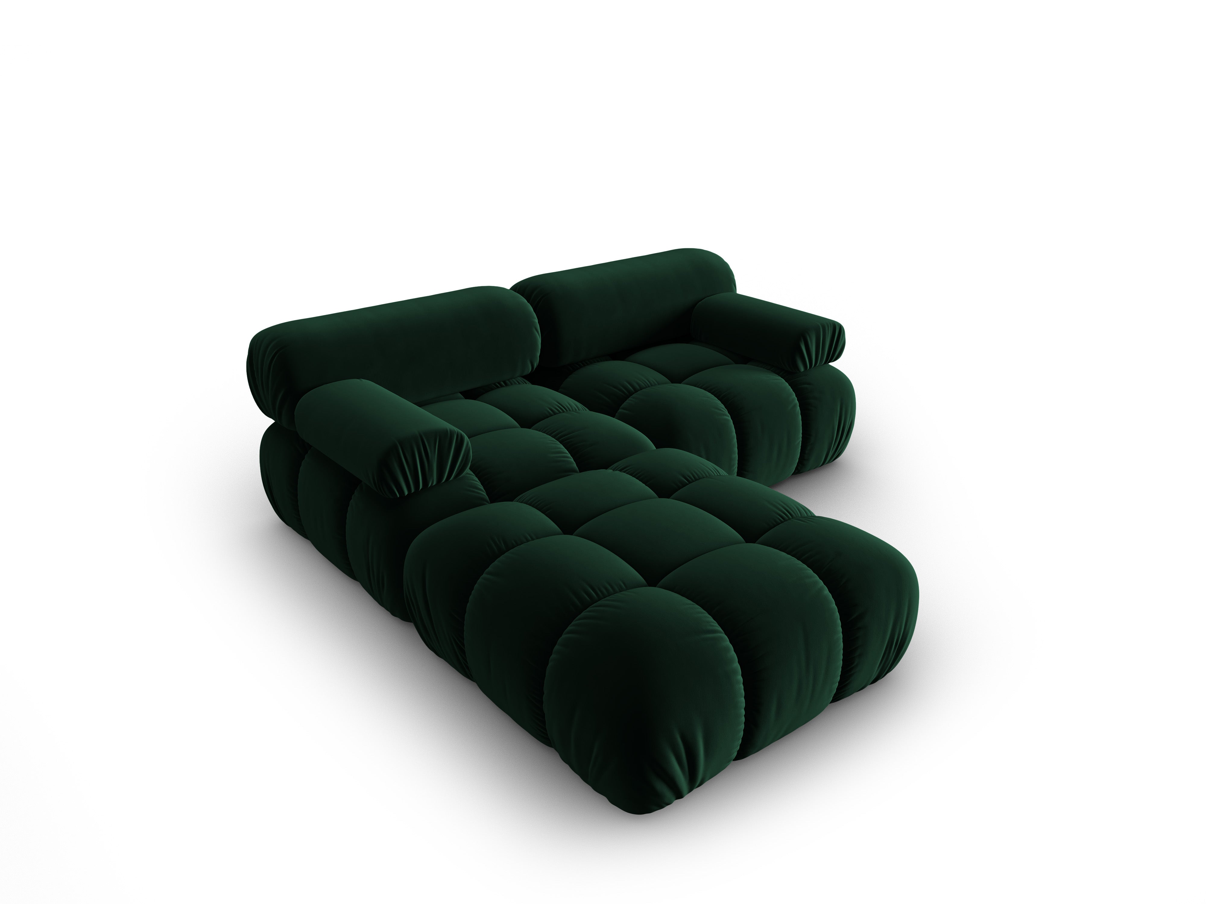 Samt-Ecksofa 3-Sitzer CORTINA flaschengrün