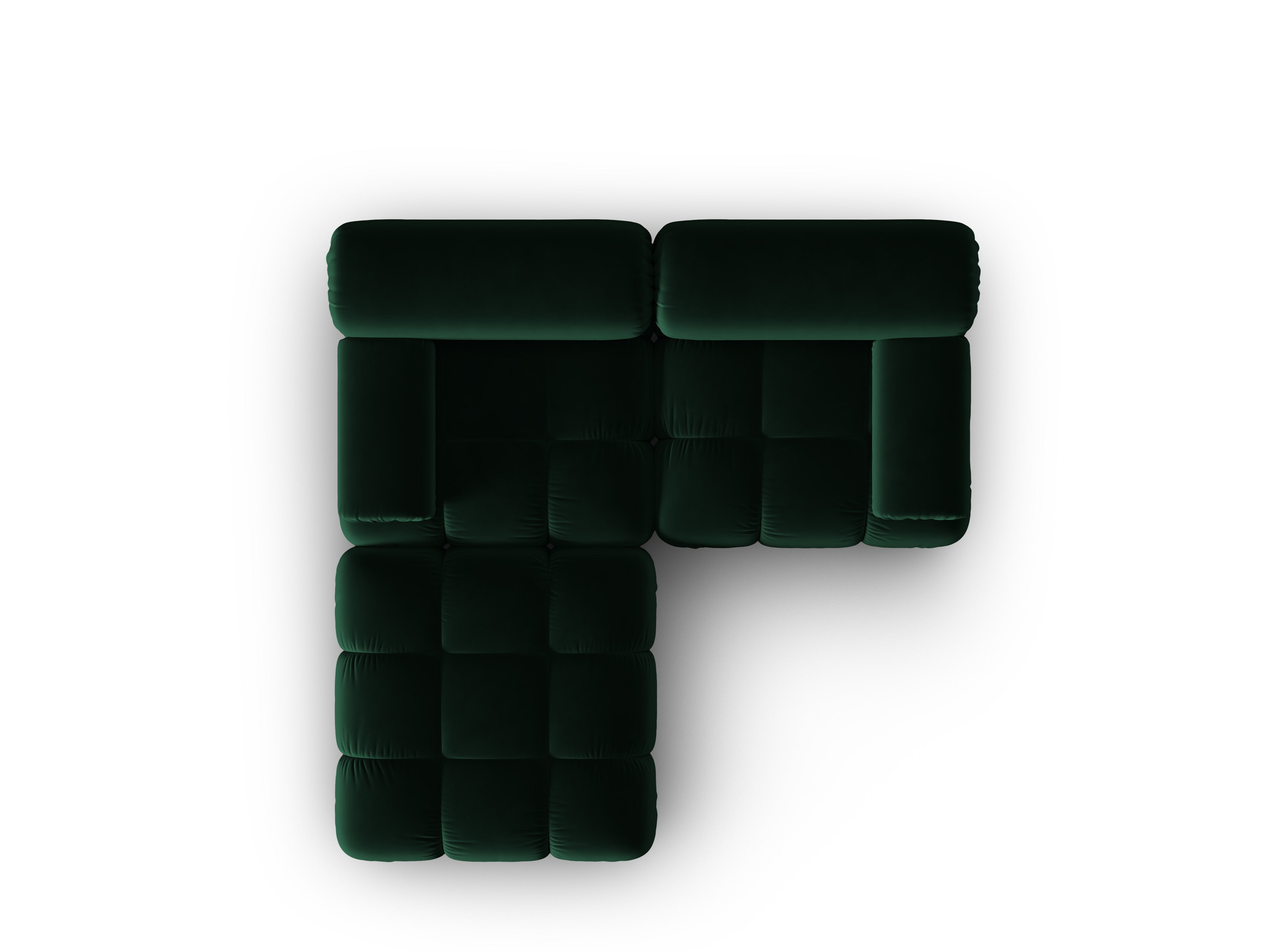 Samt-Ecksofa 3-Sitzer CORTINA flaschengrün