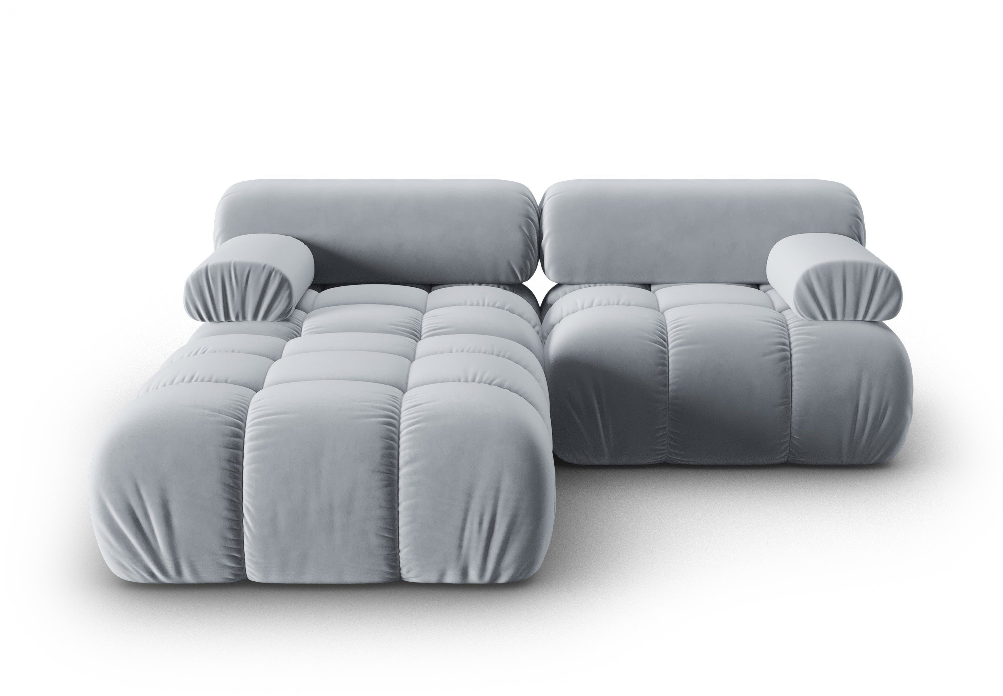 Samt-Ecksofa 3-Sitzer CORTINA himmelblau