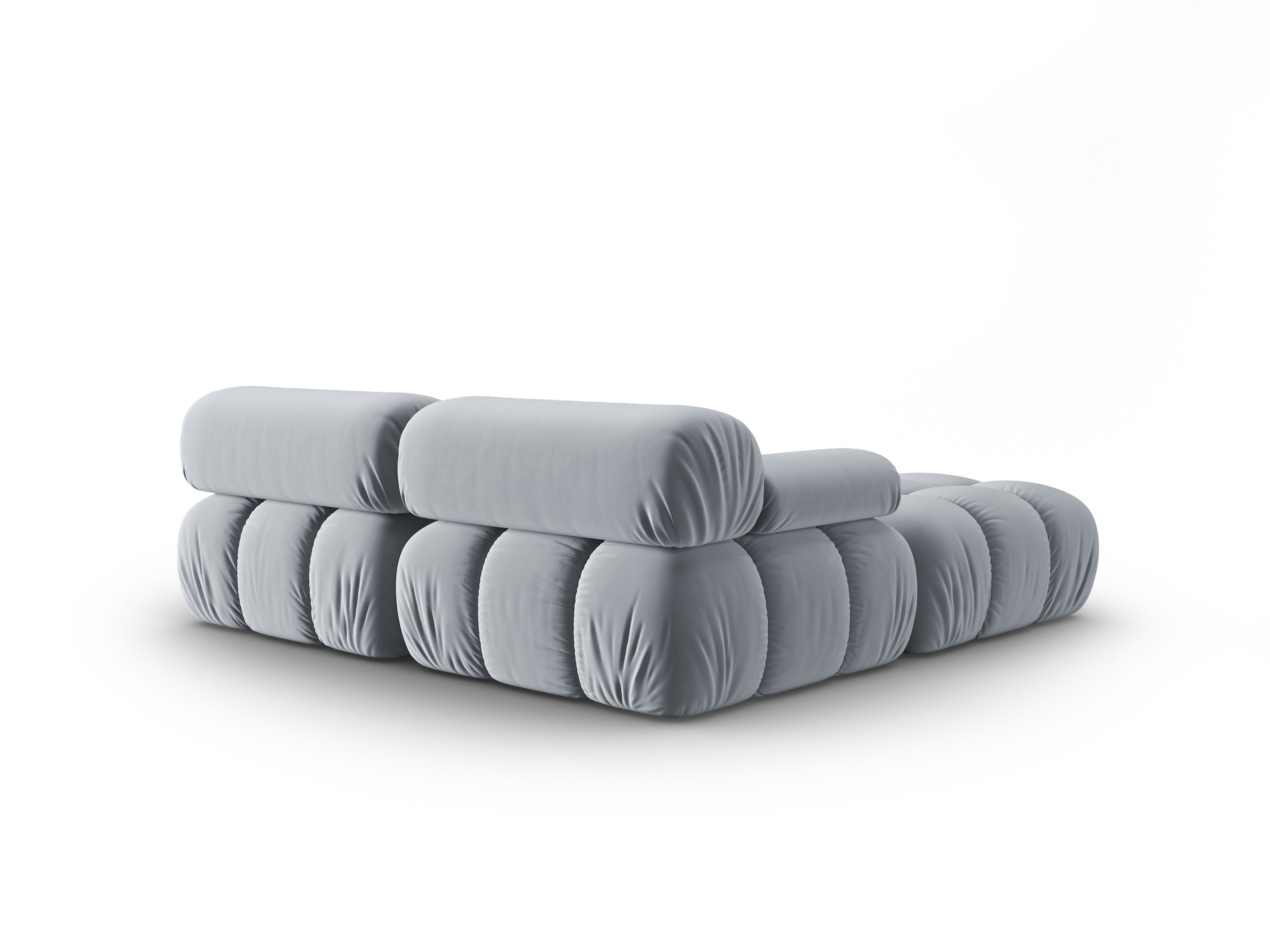 Samt-Ecksofa 3-Sitzer CORTINA himmelblau