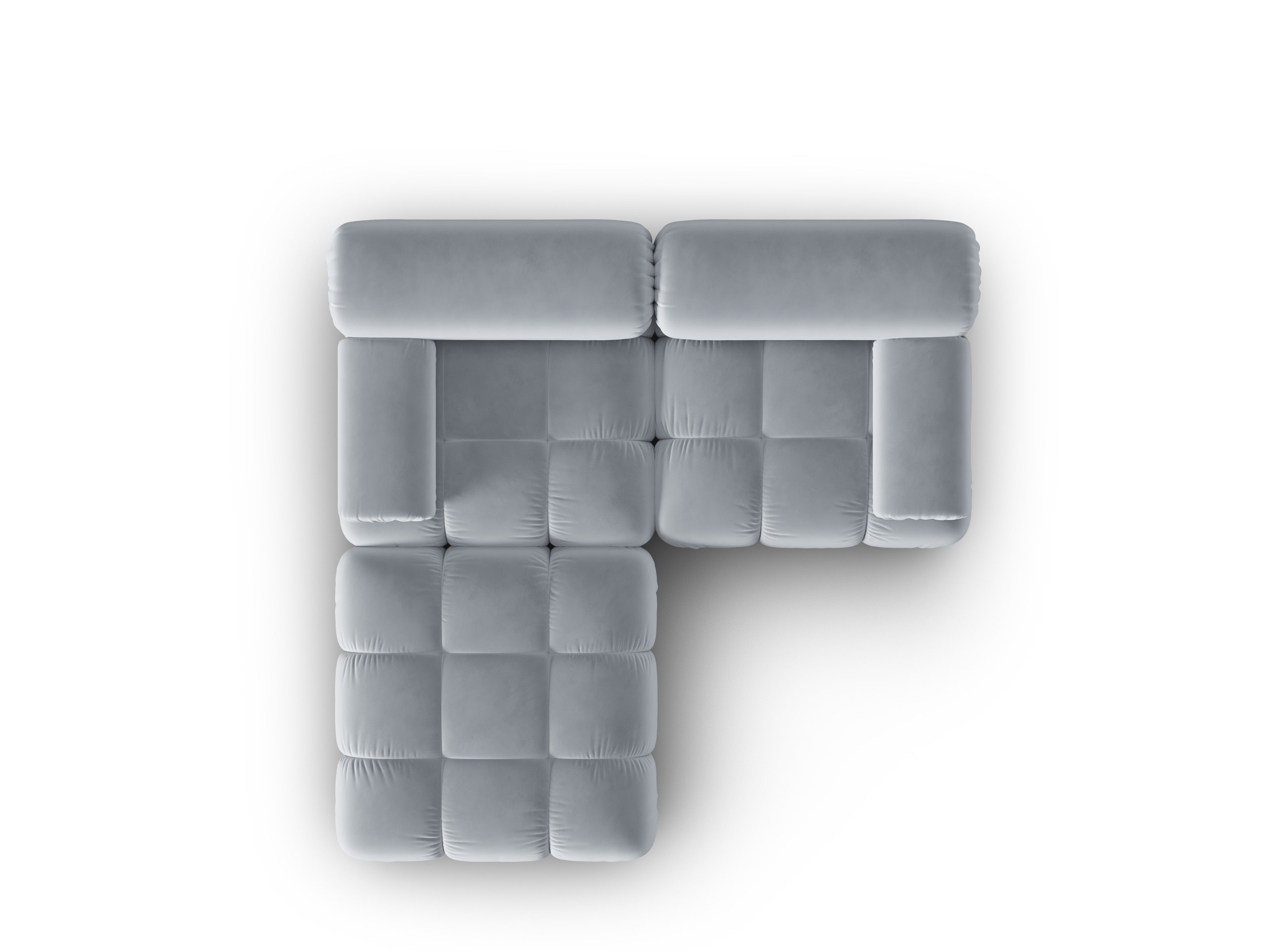 Samt-Ecksofa 3-Sitzer CORTINA himmelblau