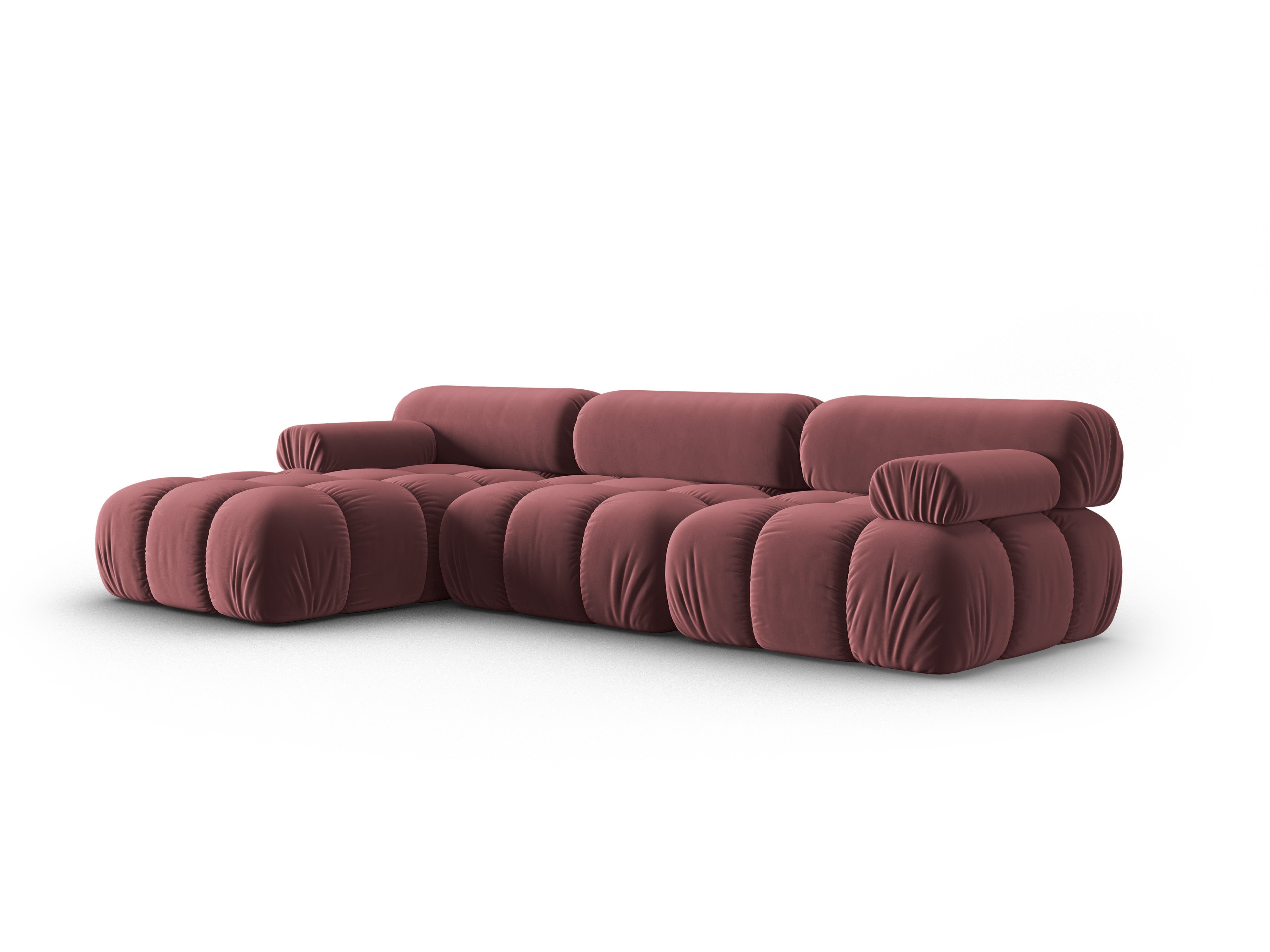Sofa aus Samt für 4 Personen, linksseitig CORTINA, rosa [Ewelina] [Amelia spr]
