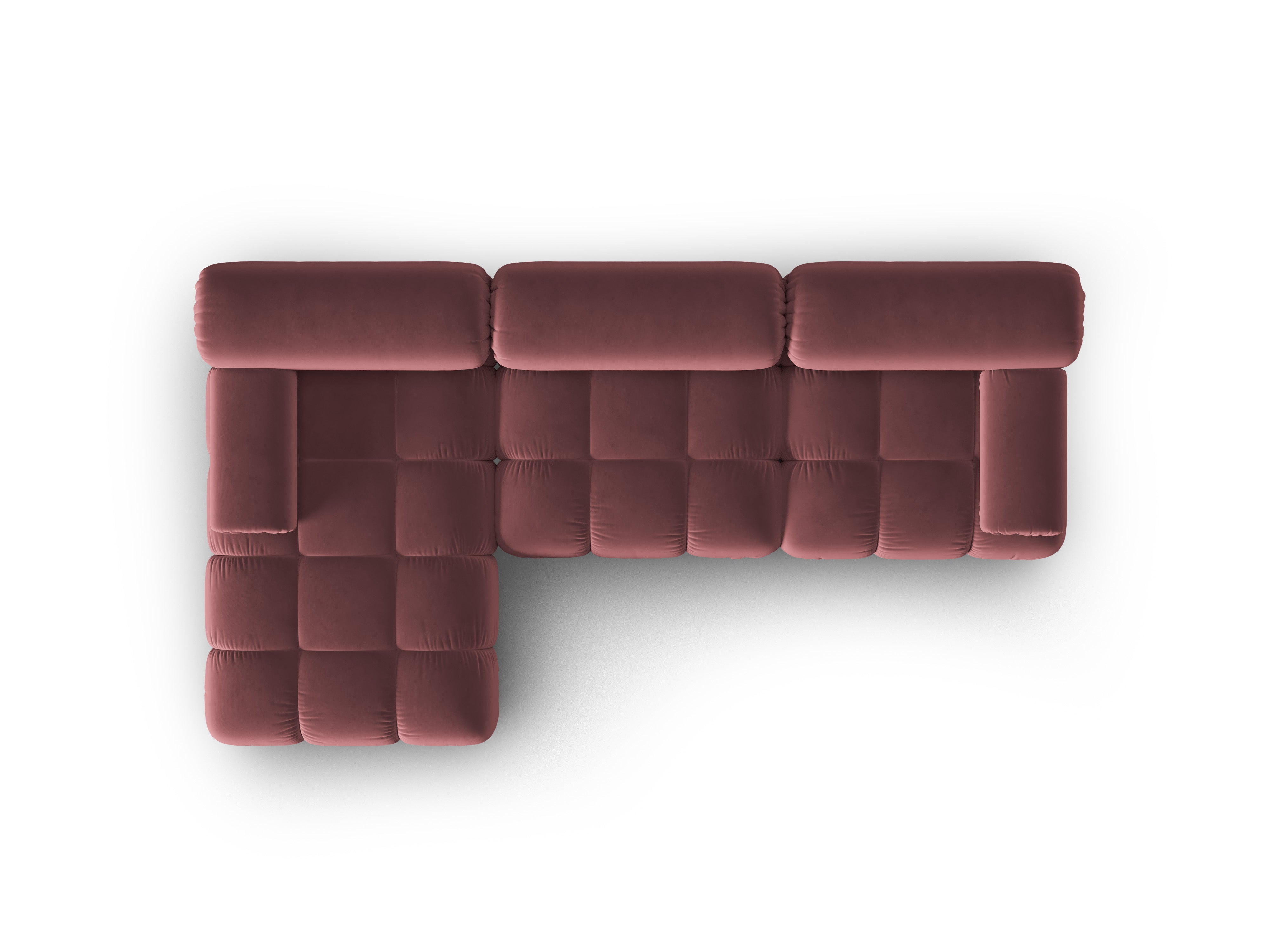 Sofa aus Samt für 4 Personen, linksseitig CORTINA, rosa [Ewelina] [Amelia spr]