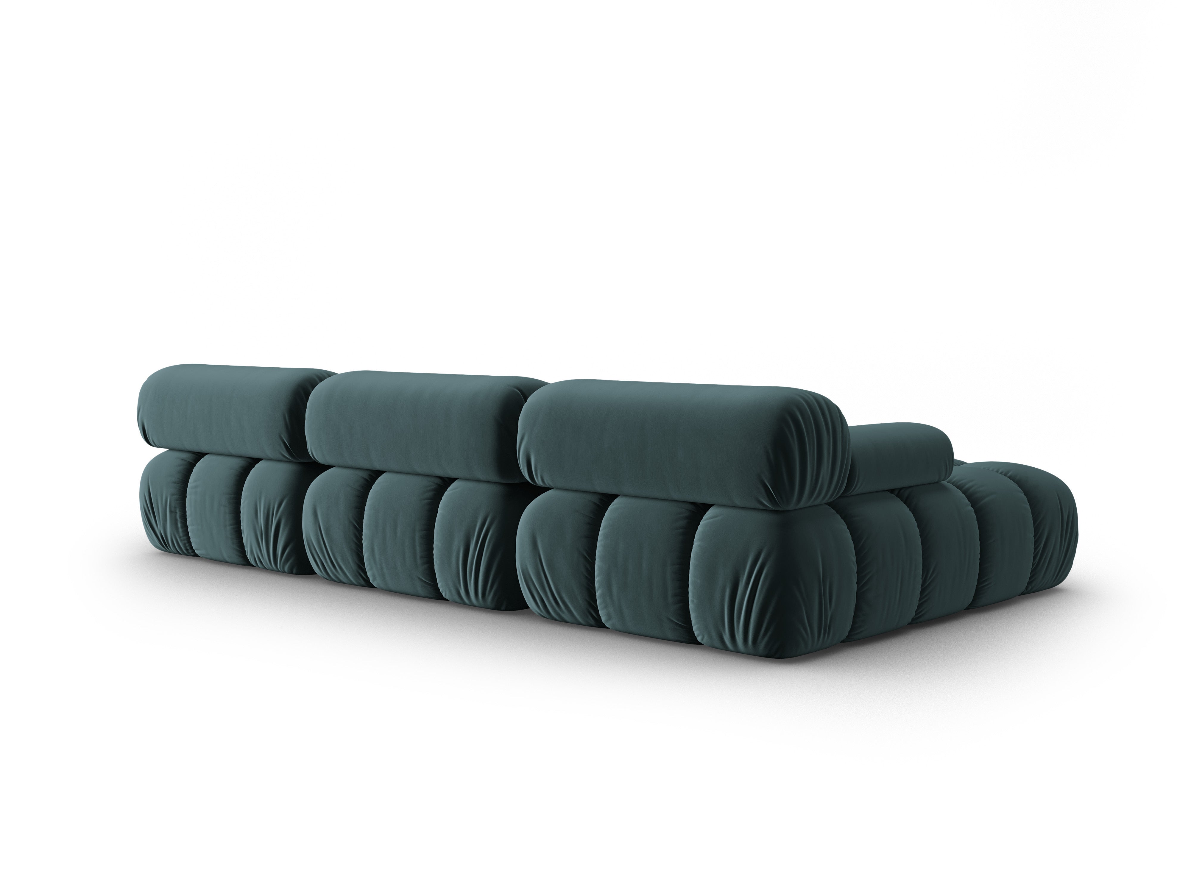 Samt-Ecksofa für 4 Personen links CORTINA türkis [Ewelina] [Amelia spr]