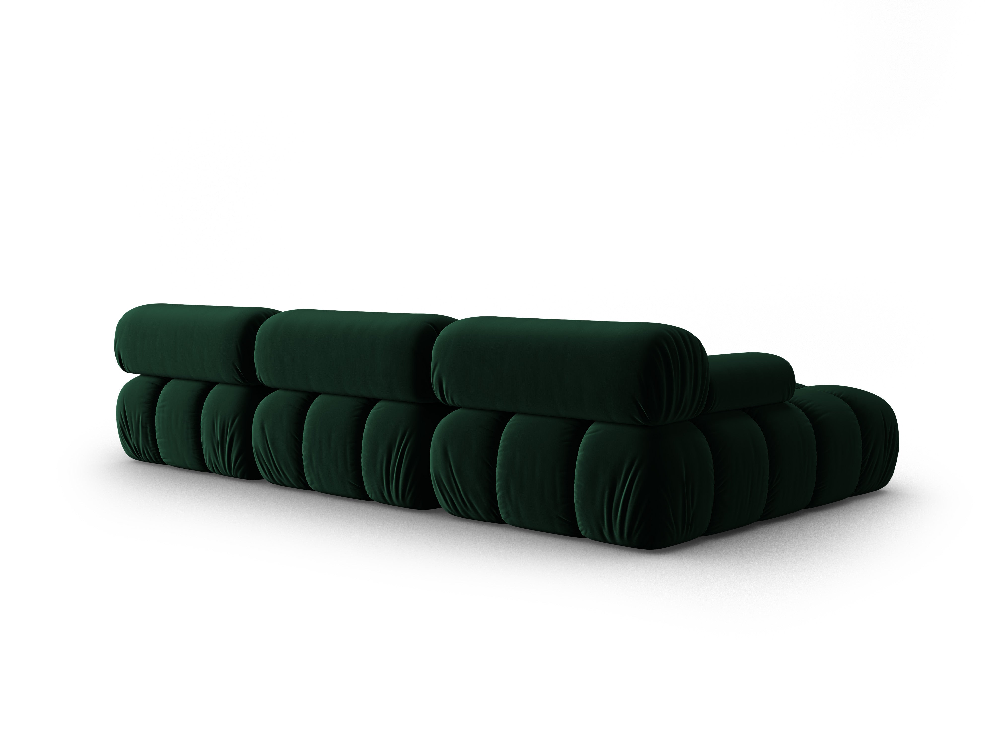 Velvet corner sofa for 4 people, left-sided, CORTINA, bottle green [Ewelina] [Amelia spr]