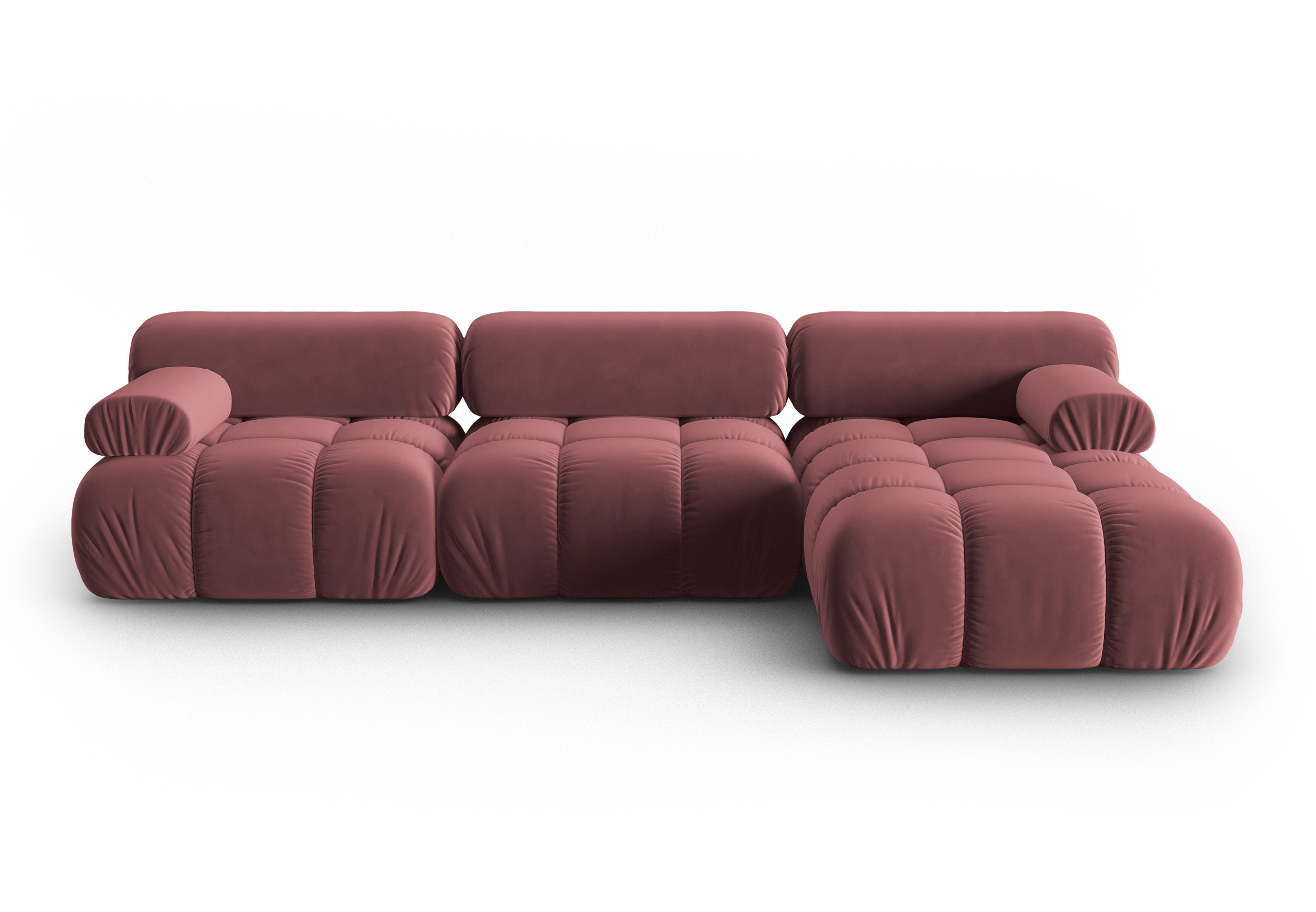 Samt-Ecksofa für 4 Personen rechts CORTINA rosa [Ewelina] [Amelia spr]