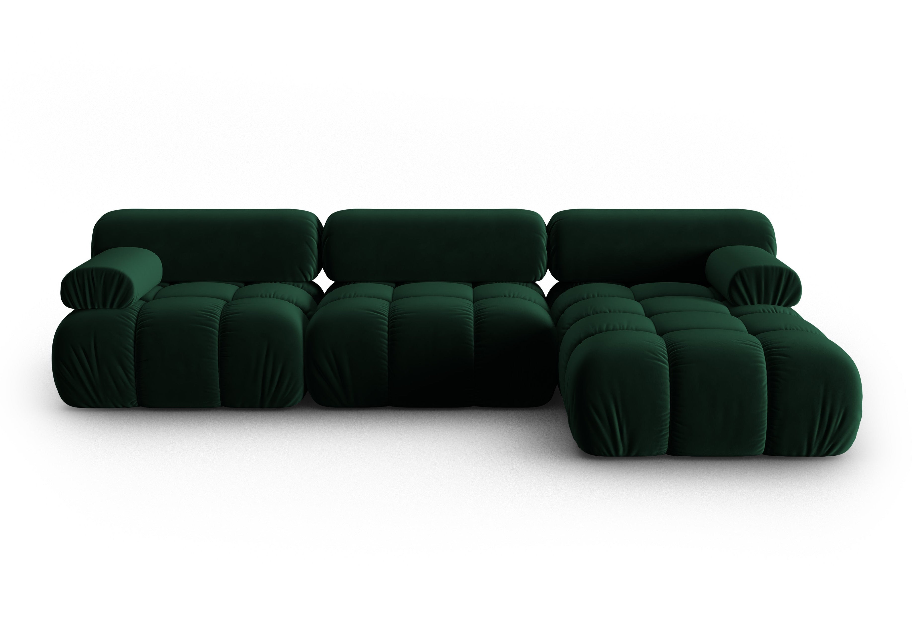CORTINA velvet corner sofa for 4 people right-facing in bottle green [Ewelina] [Amelia spr]