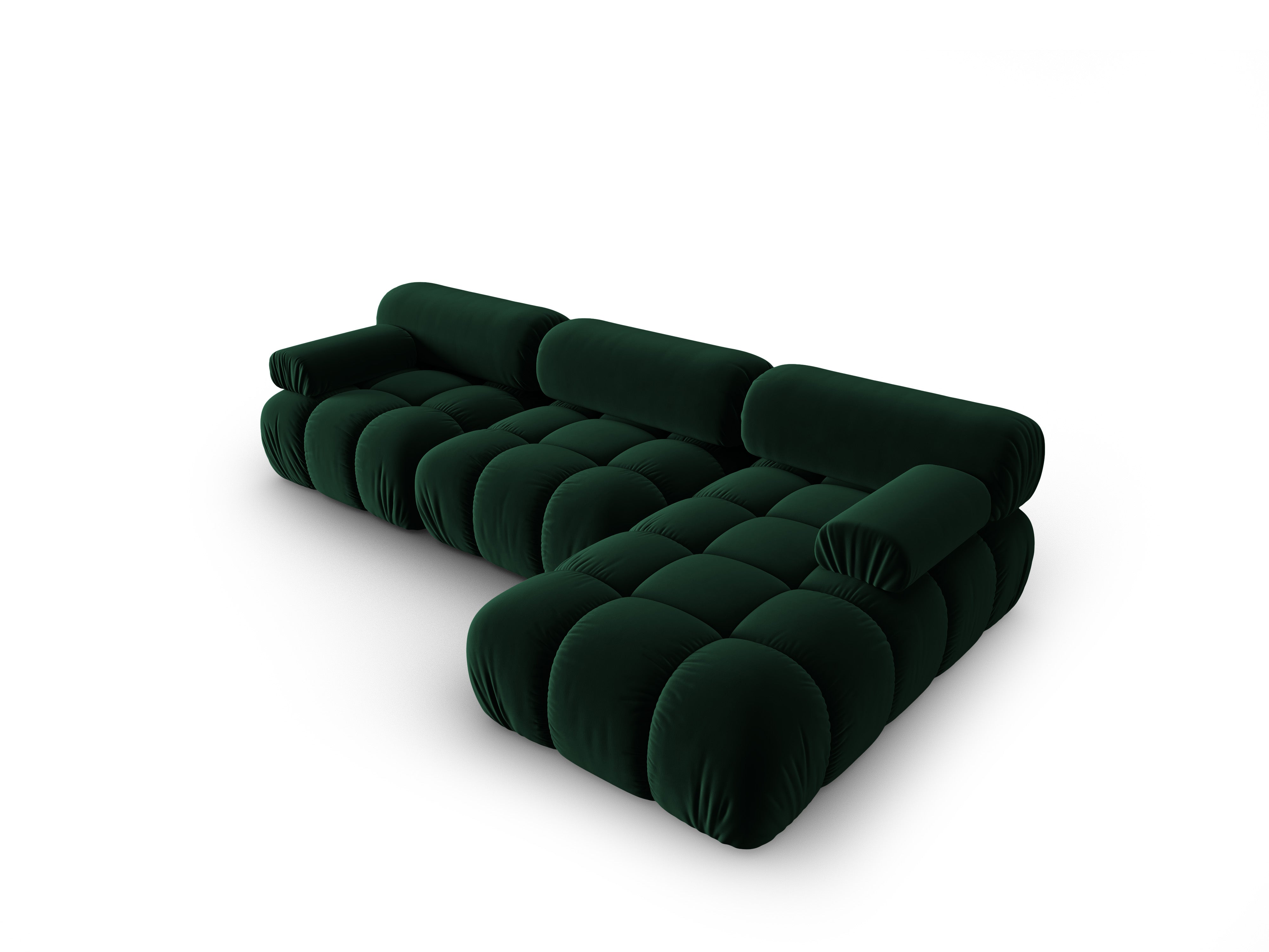 CORTINA velvet corner sofa for 4 people right-facing in bottle green [Ewelina] [Amelia spr]