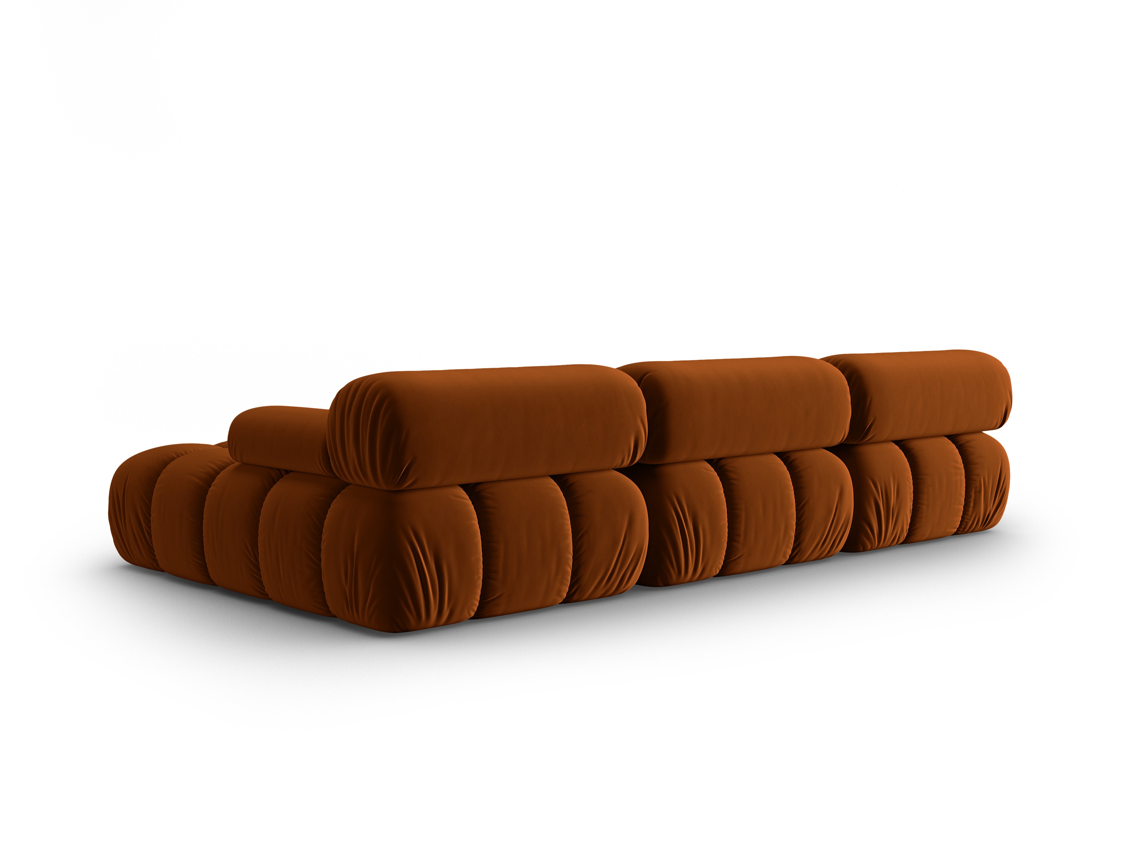 Samt-Ecksofa für 4 Personen rechts CORTINA ziegelrot [Ewelina] [Amelia spr]
