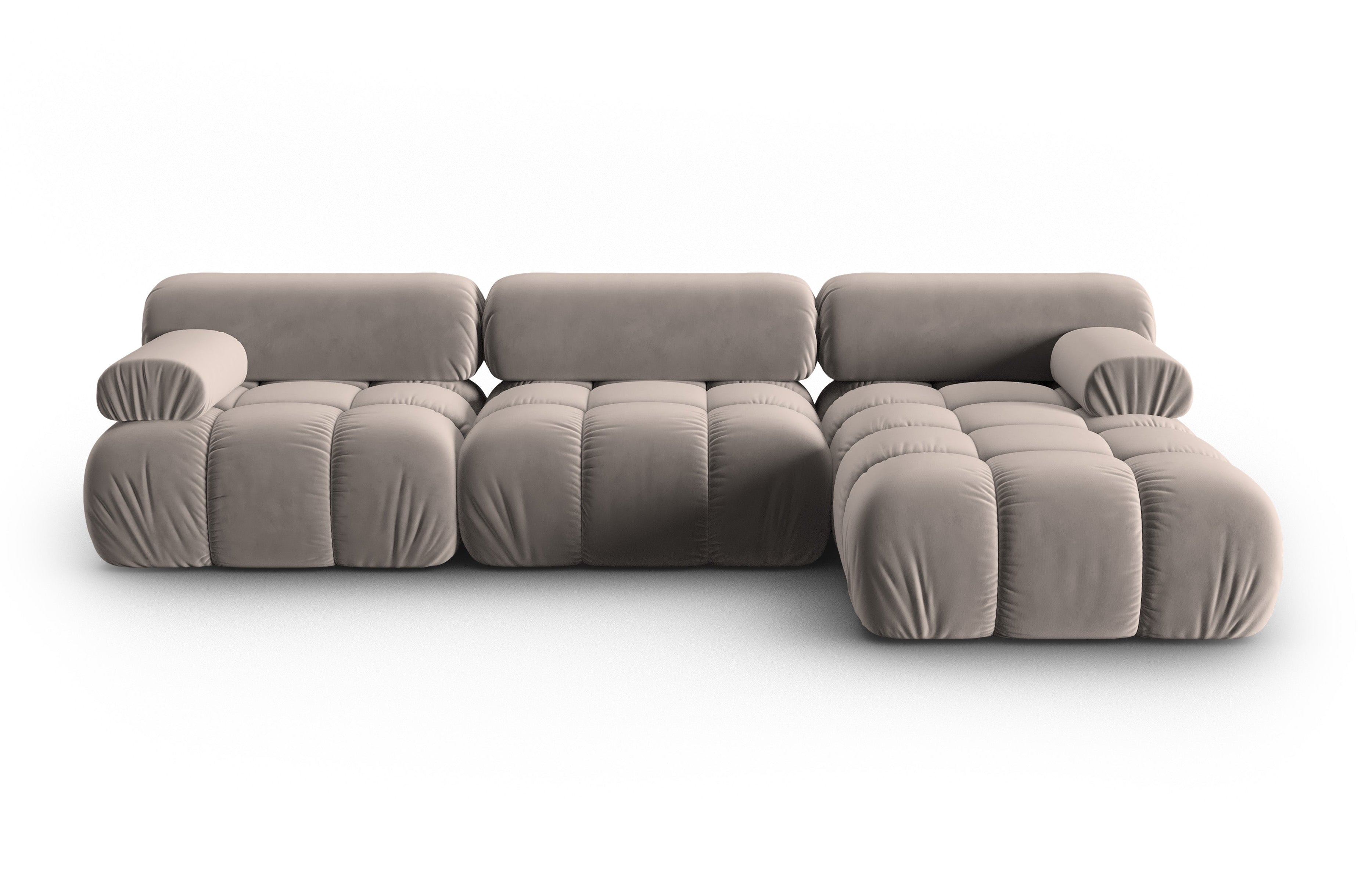 Samt-Ecksofa für 4 Personen rechts CORTINA cappuccino