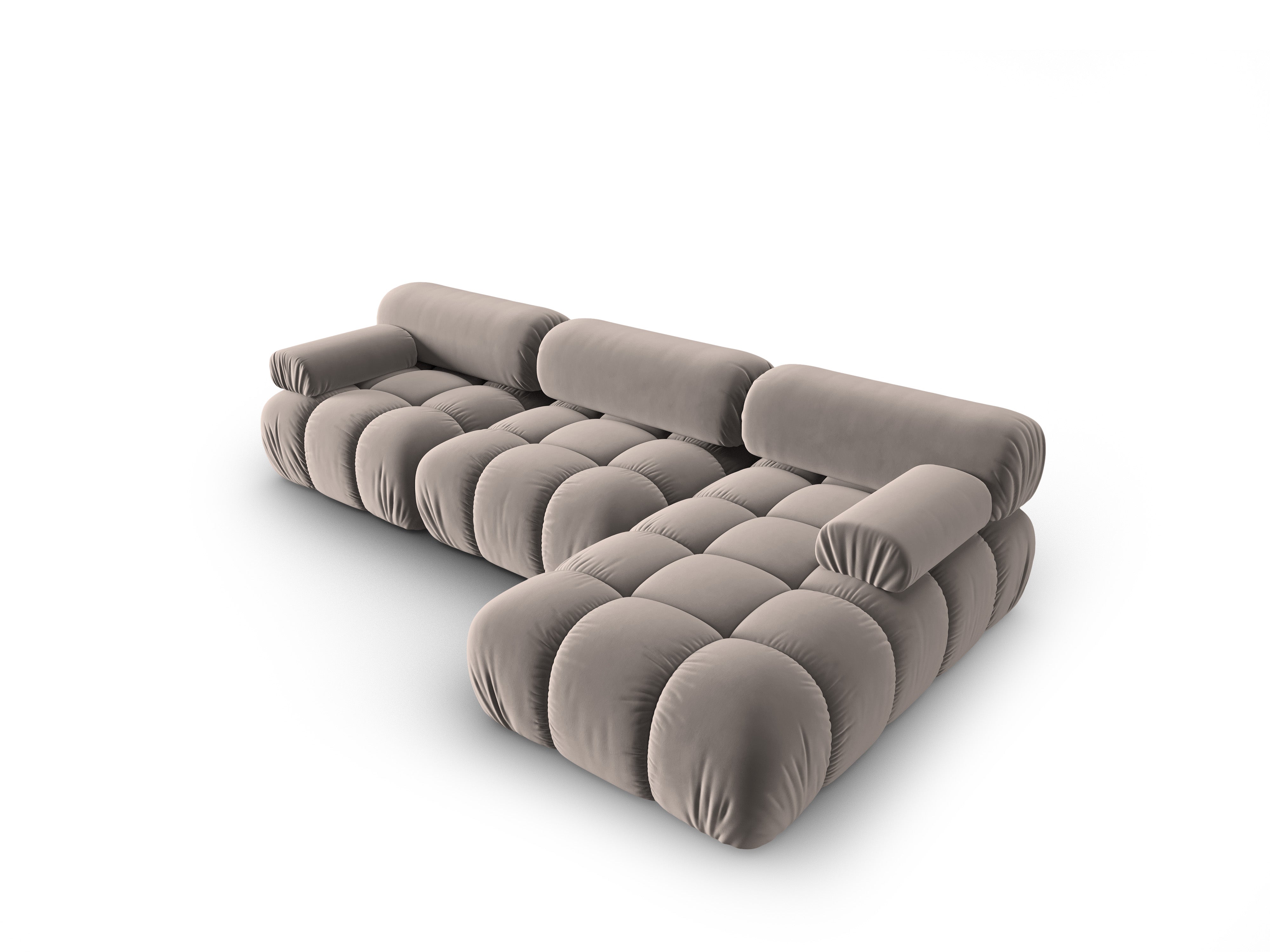 Samt-Ecksofa für 4 Personen rechts CORTINA cappuccino