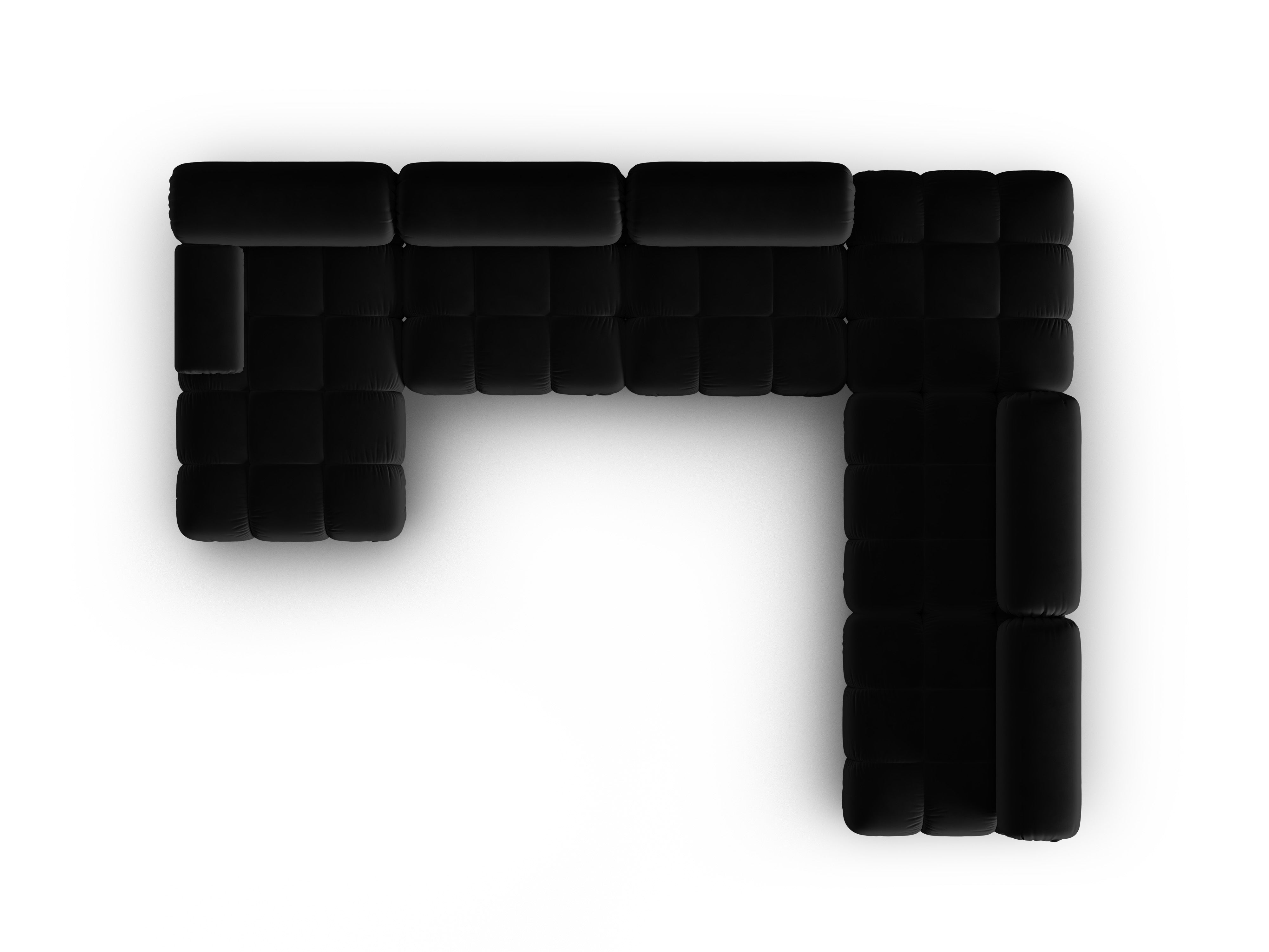 CORTINA Black Right-Hand Velvet Panoramic Corner Sofa