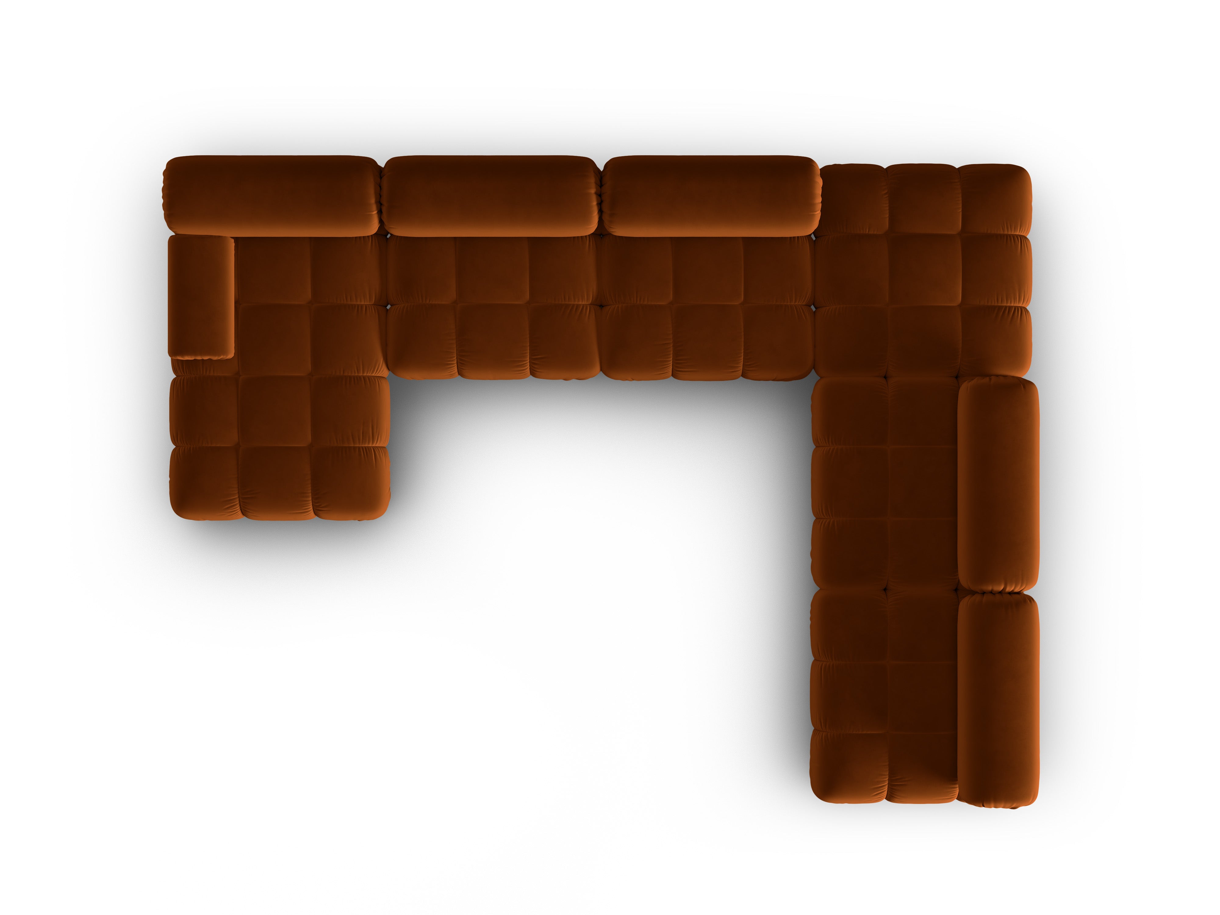 CORTINA Brick Right-Hand Velvet Panoramic Corner Sofa