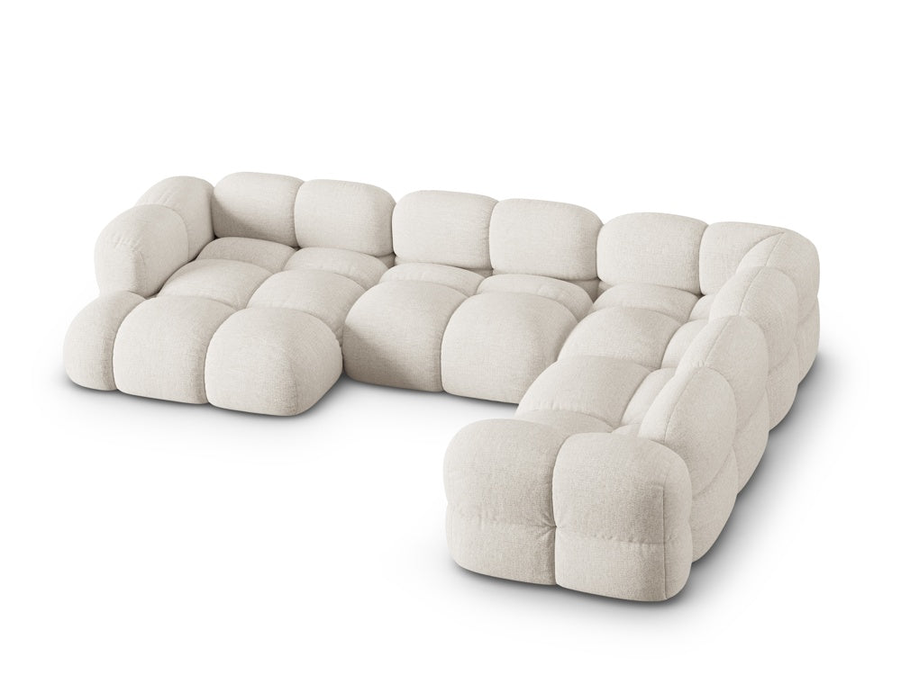 Right-facing U-shaped corner sofa LORETTO light beige