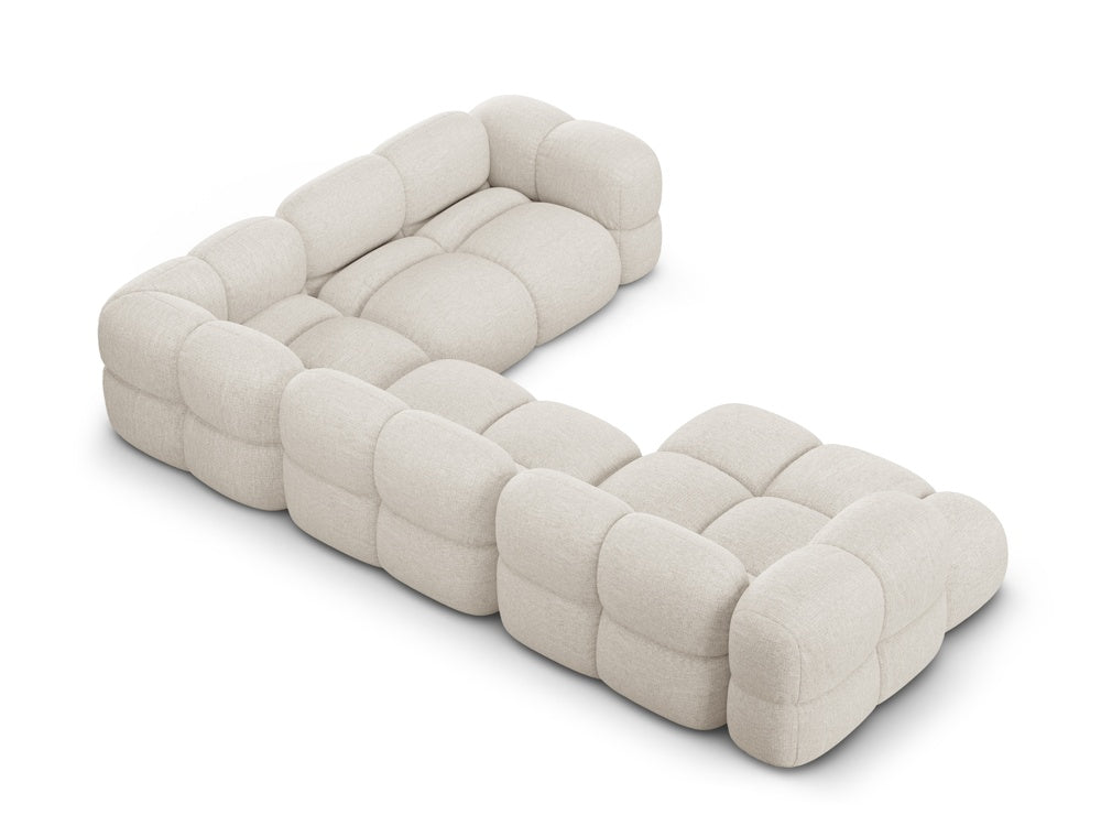 Right-facing U-shaped corner sofa LORETTO light beige