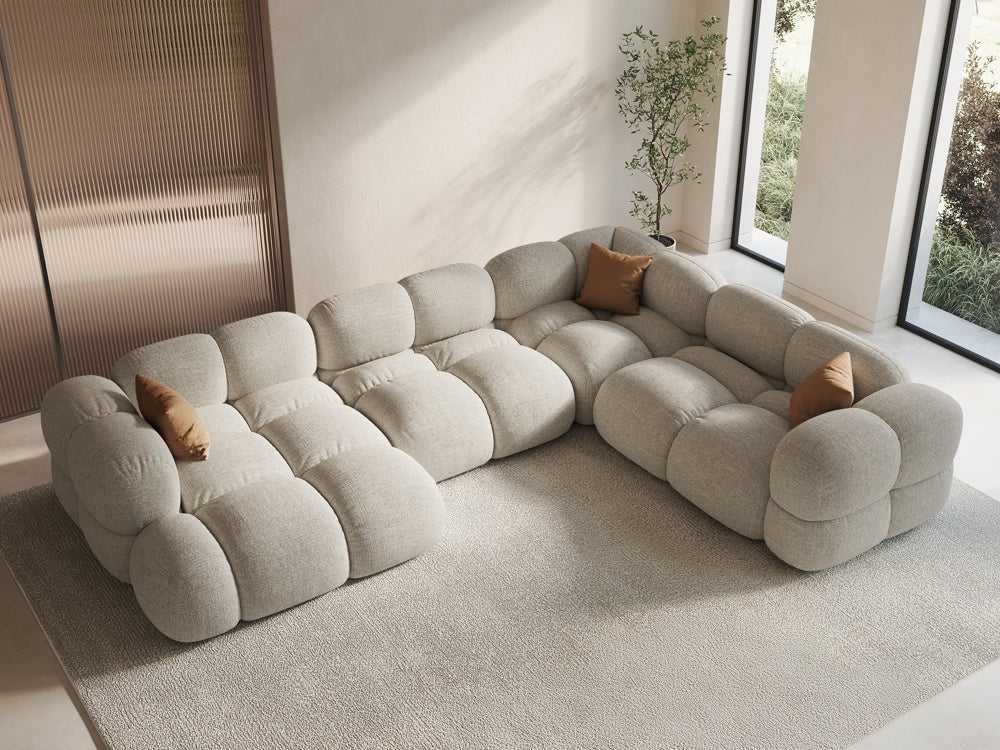 Right-facing U-shaped corner sofa LORETTO light beige