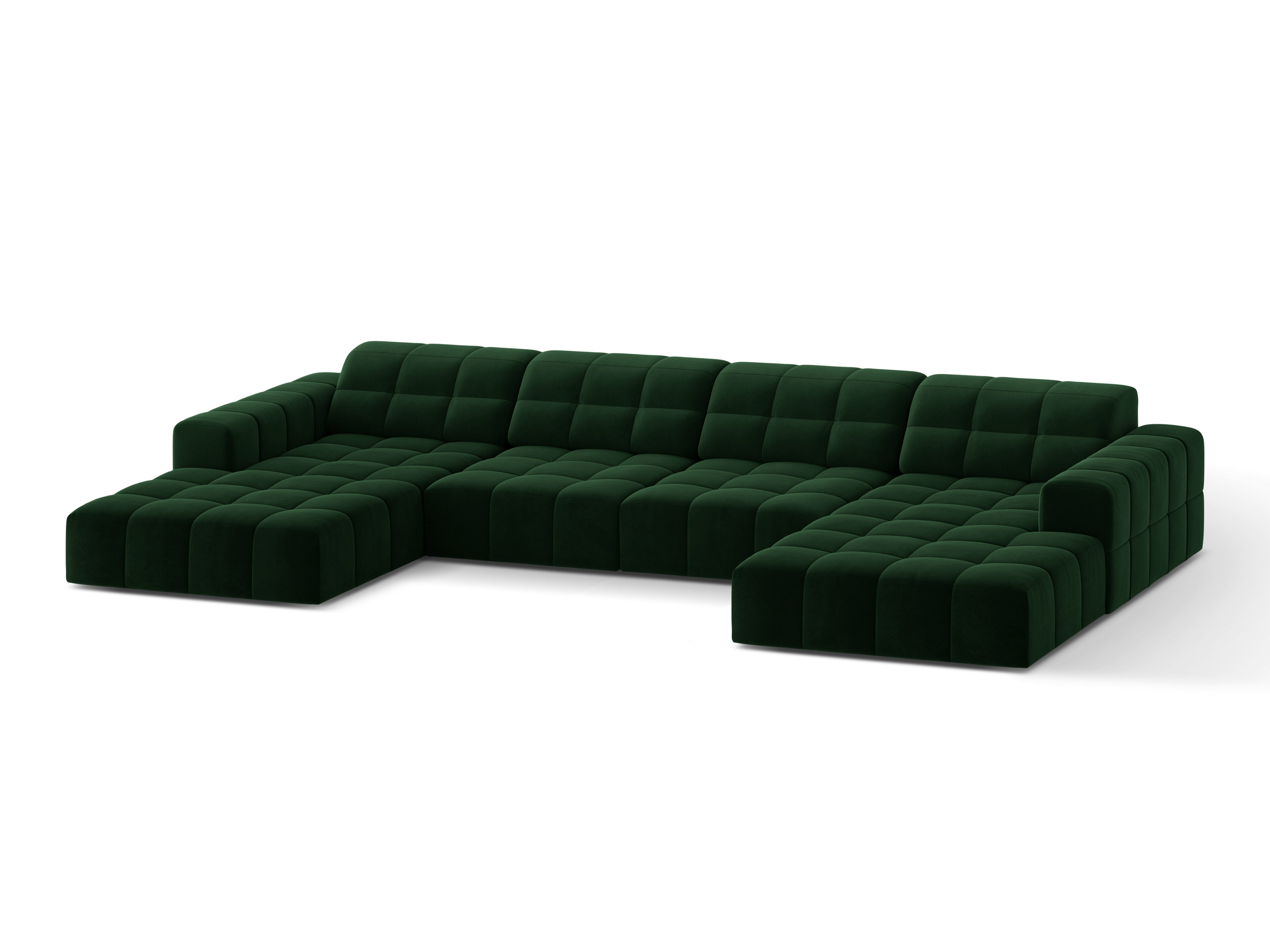 Velvet Panorama-Sofa 6-Sitzer Chicago Flasche Grün grün