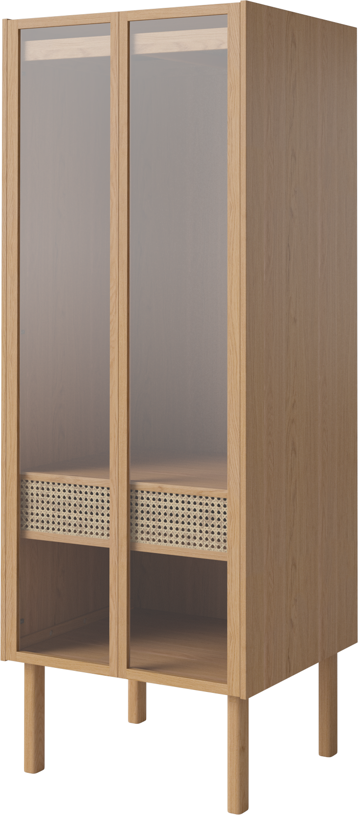 Wardrobe with glass doors Cana Oak wood