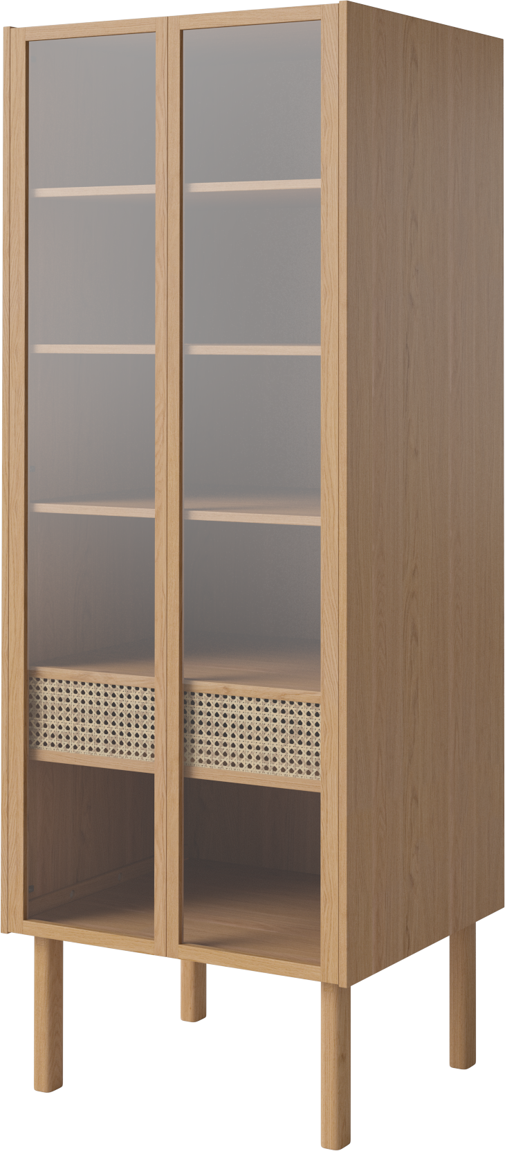 Wardrobe with glass doors Cana Oak wood