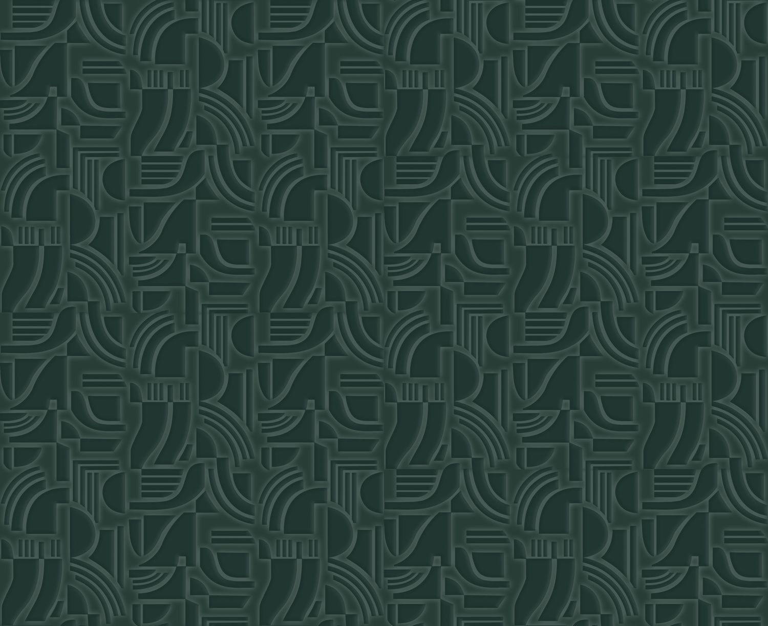 Textil-Tapete mit geometrischem Muster ARCANE - VERT IMPÉRIAL kaiserliches Grün