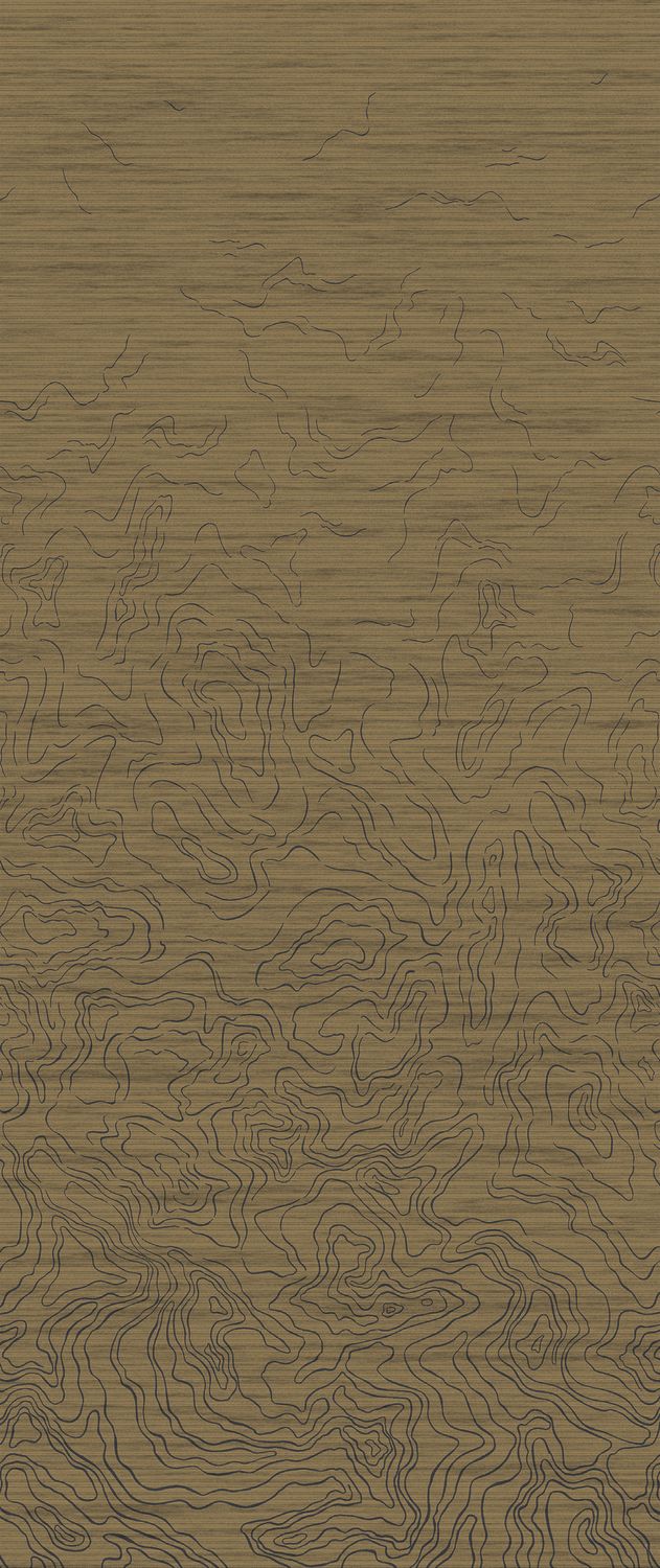 Strukturtextilwandbild ONDES PRÉCIEUSES - CAMEL braun