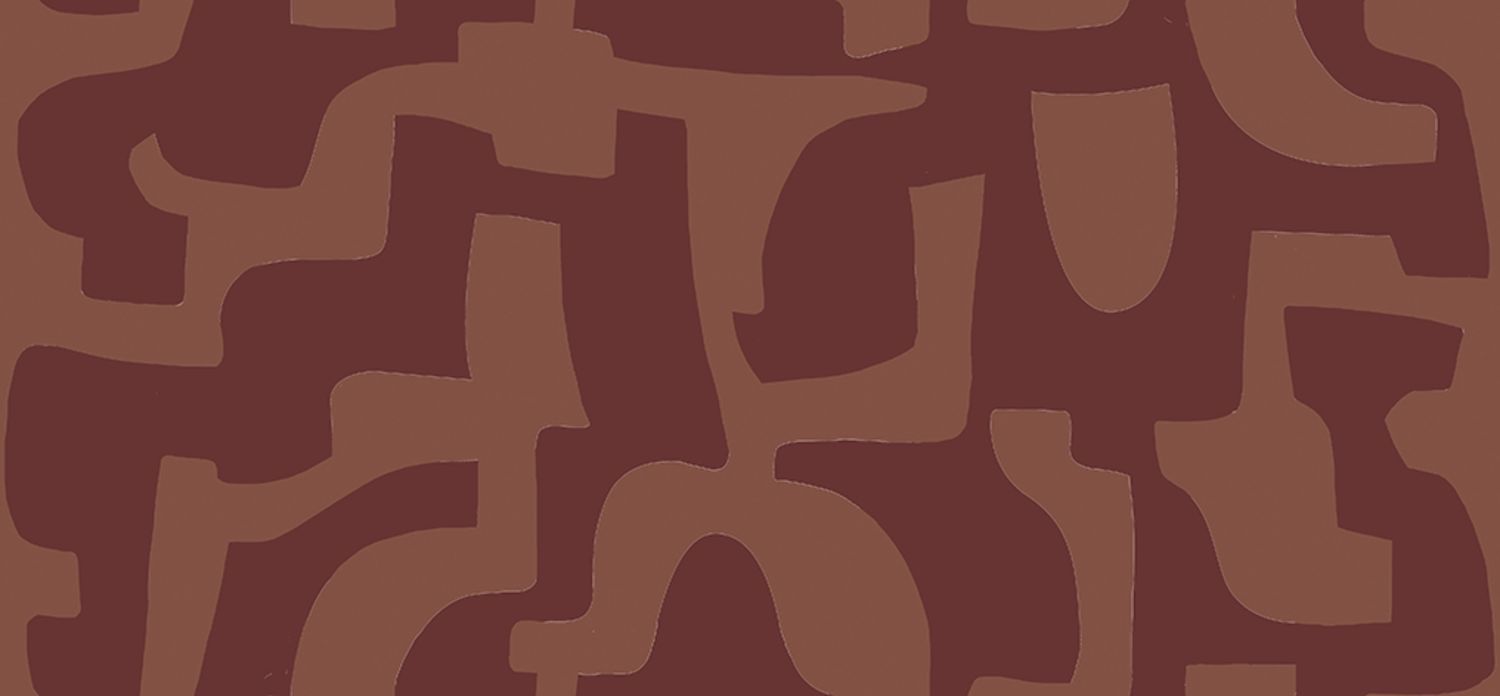 Gewebte Tapete mit geometrischem Muster SONATE - ROUGE SIENNE BRULÉE rotbraun