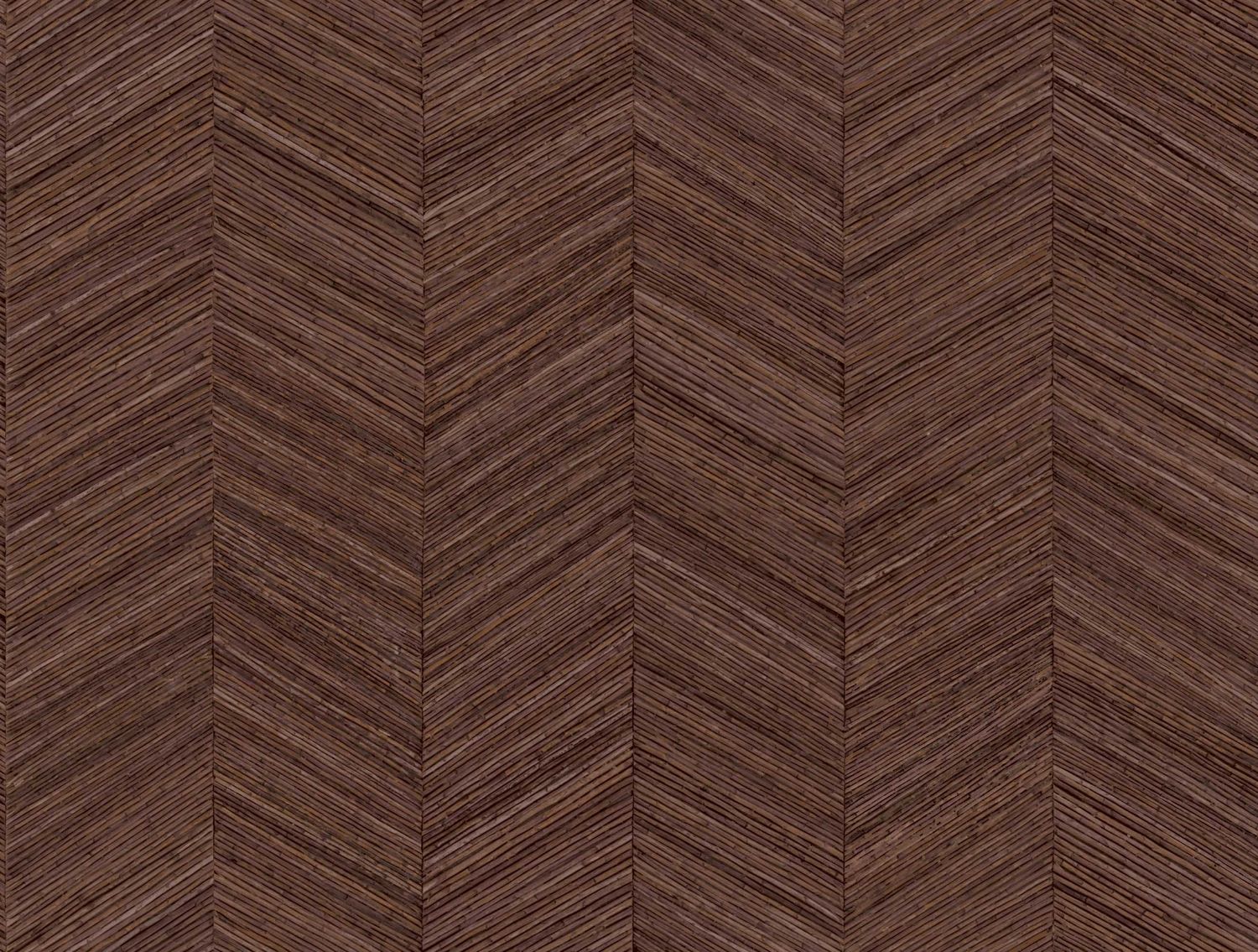 Herringbone Pattern Wallpaper OCOTEA - CÈDRE ROUGE Brown