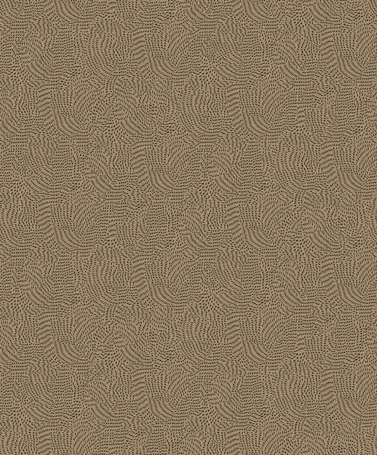 Wallpaper with Abstract Pattern PASSY - DORE/NOIR Brown with Black