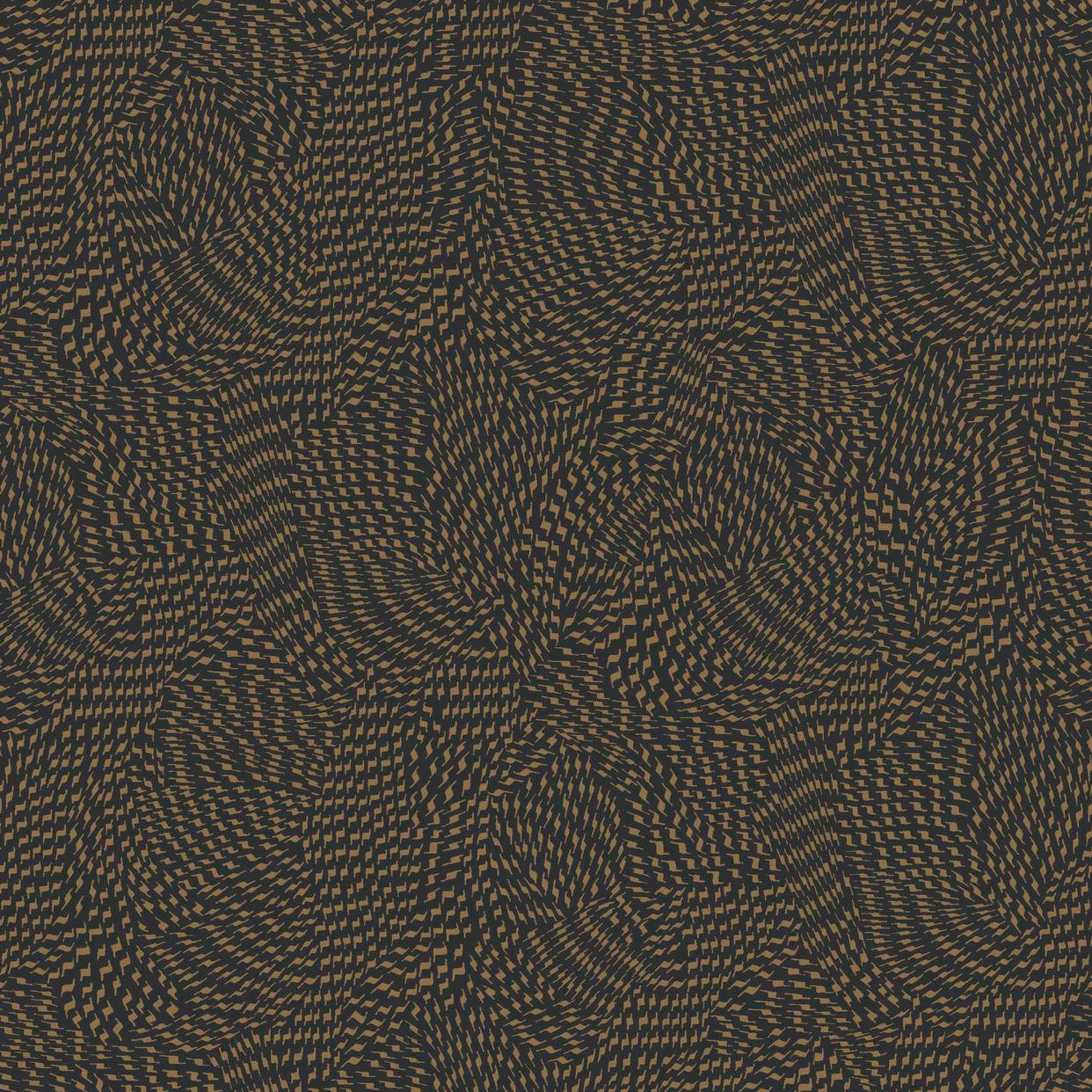 Wallpaper with Abstract Pattern PASSY - NOIR/CAMEL Black with Beige