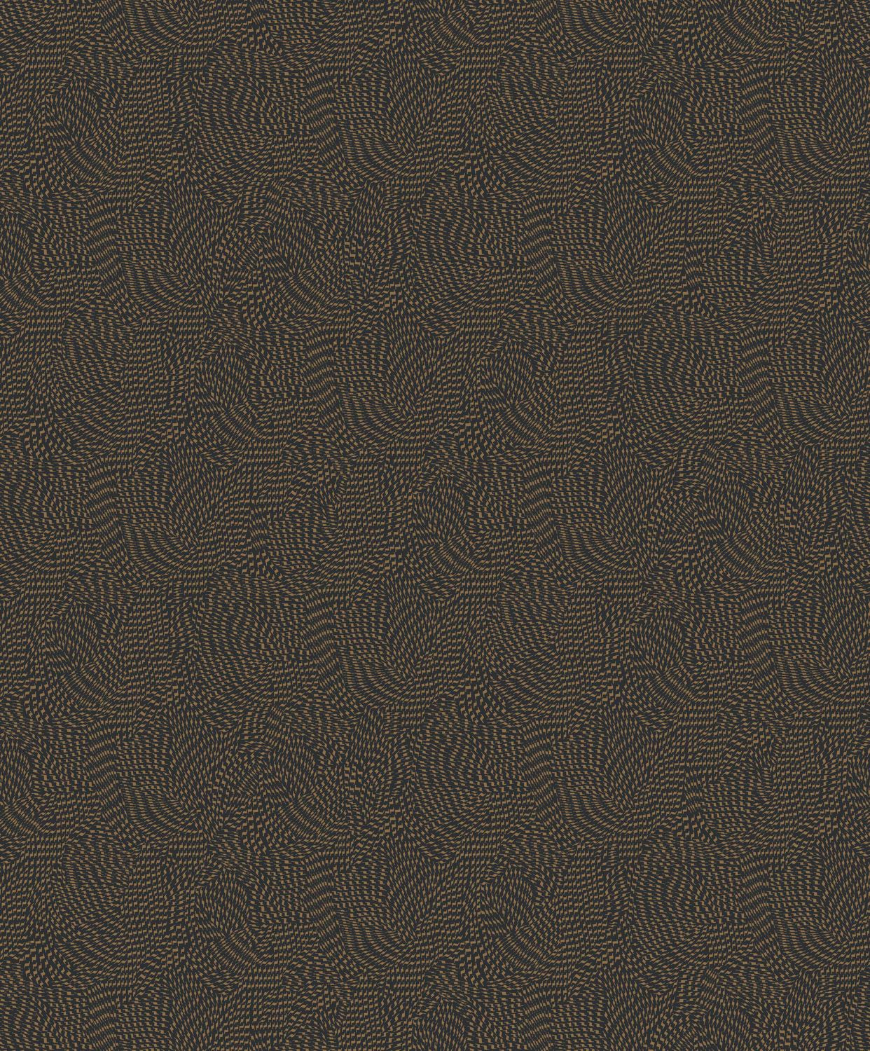 Wallpaper with Abstract Pattern PASSY - NOIR/CAMEL Black with Beige