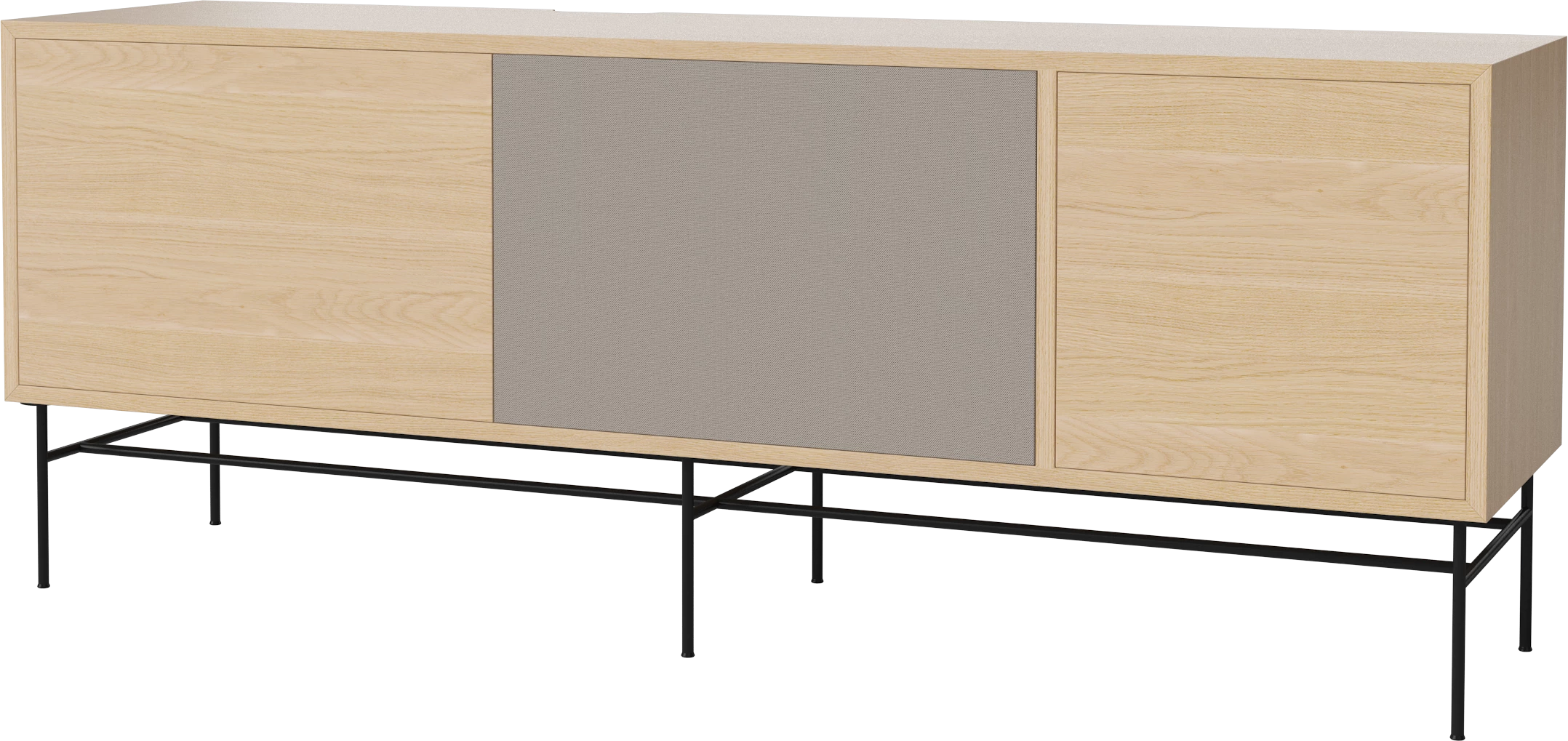 RTV Case Cabinet Boney Eicheer mit einer schwarzen Basis