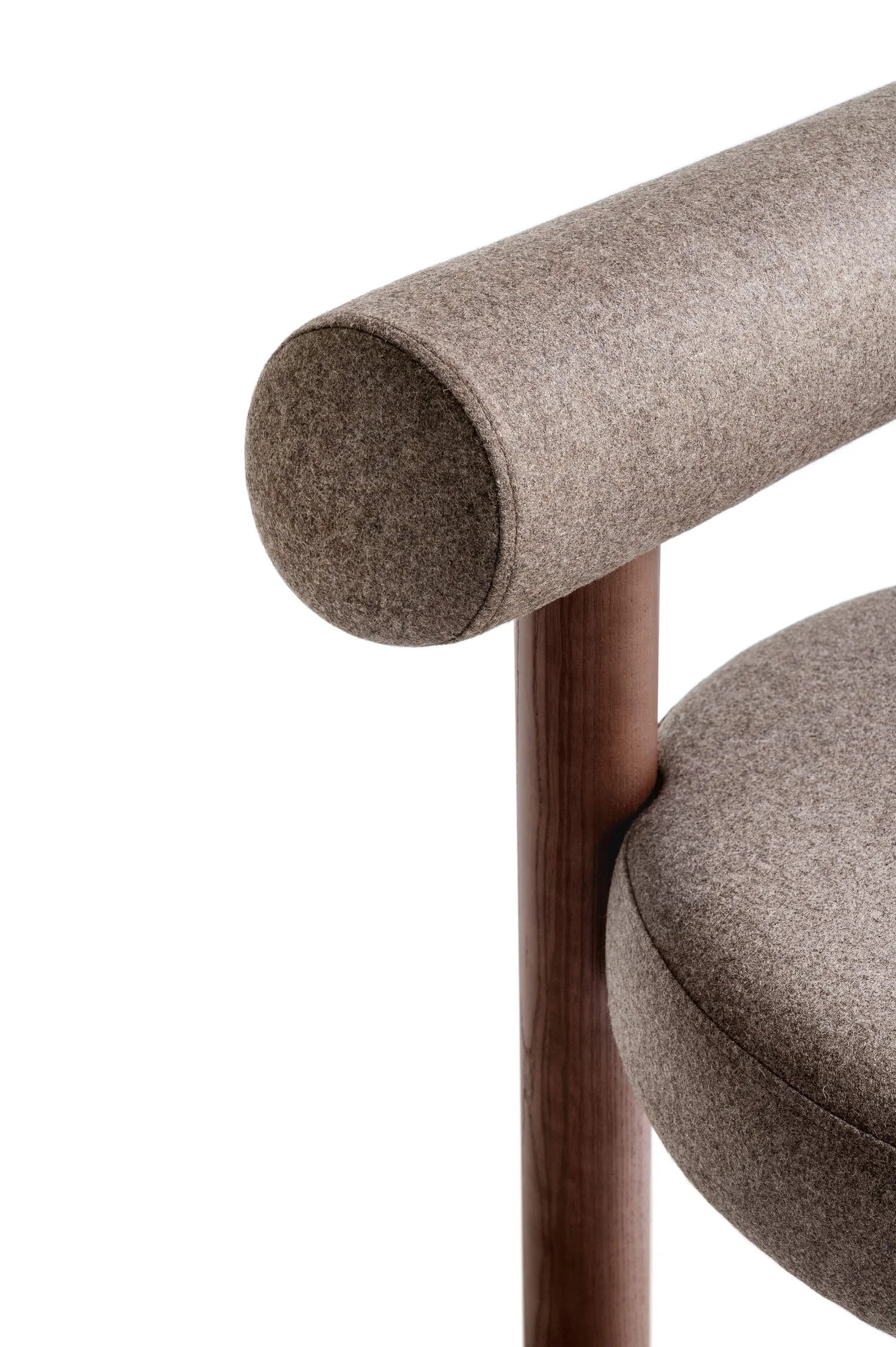 Upholstered Bar Stool GROPIUS CS2 with Wooden Base