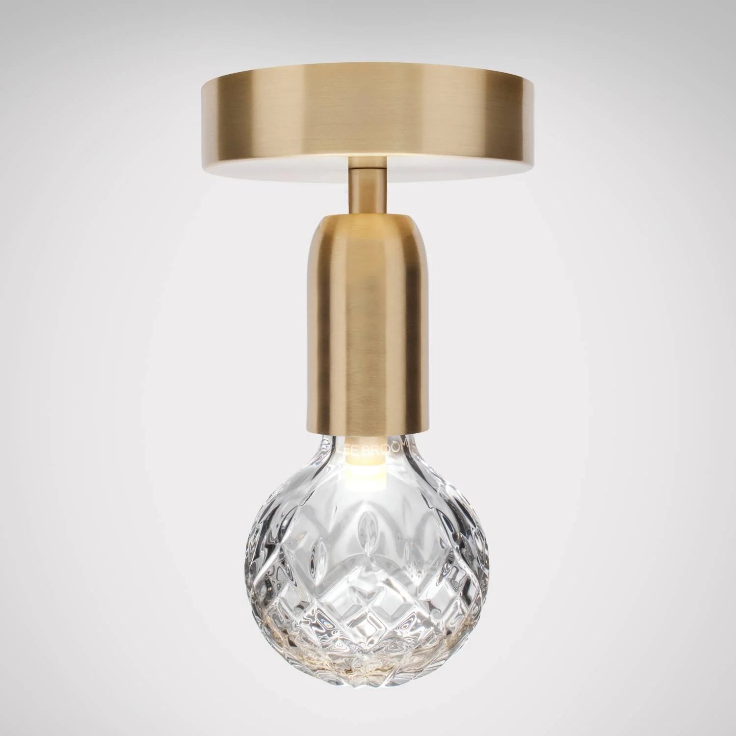 Deckenlampe CRYSTAL BULB aus Kristallglas mit messingfarbener Oberfläche